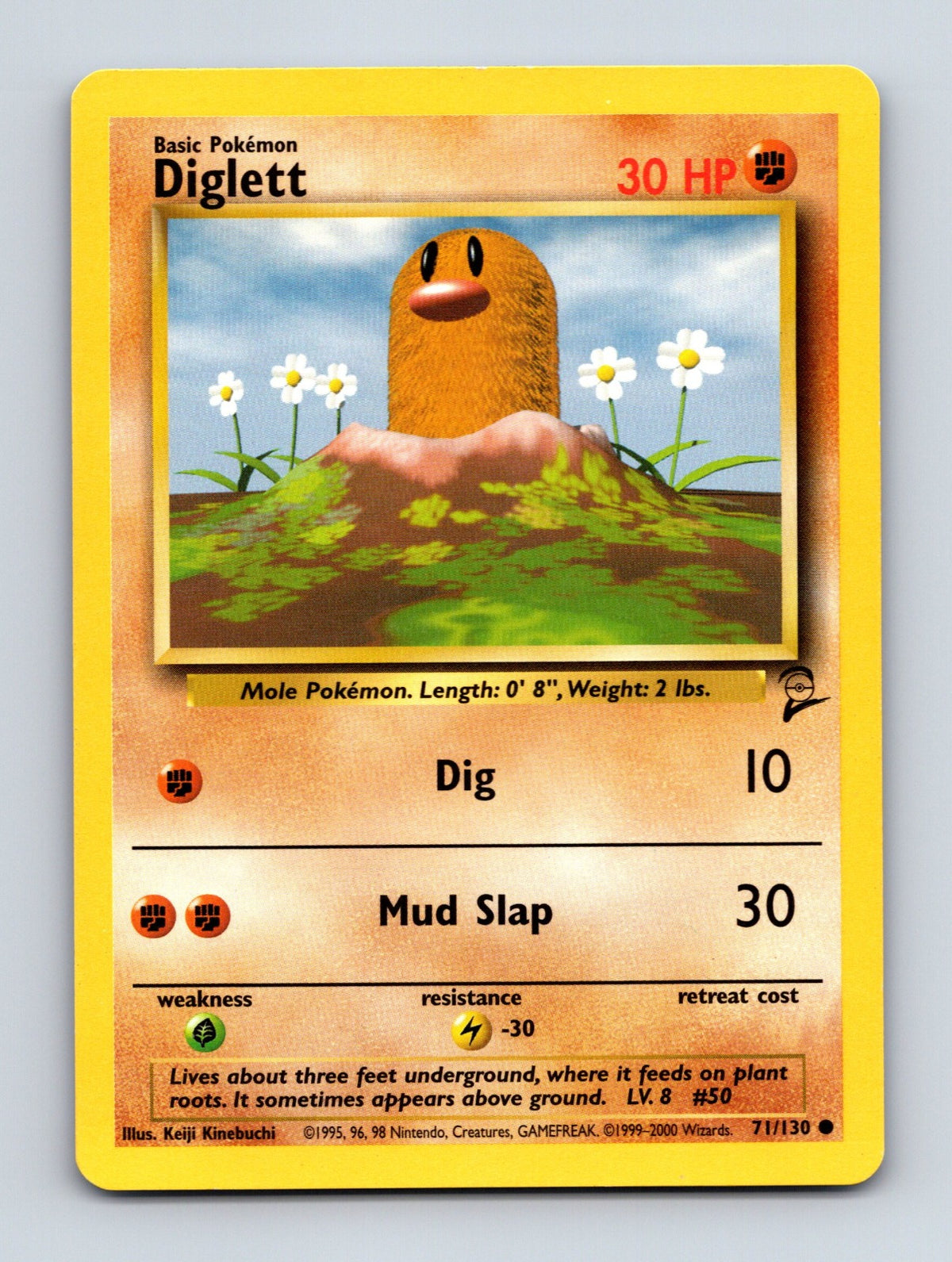 2000 Pokemon TCG Diglett Base Set 2 071/130 Common LP