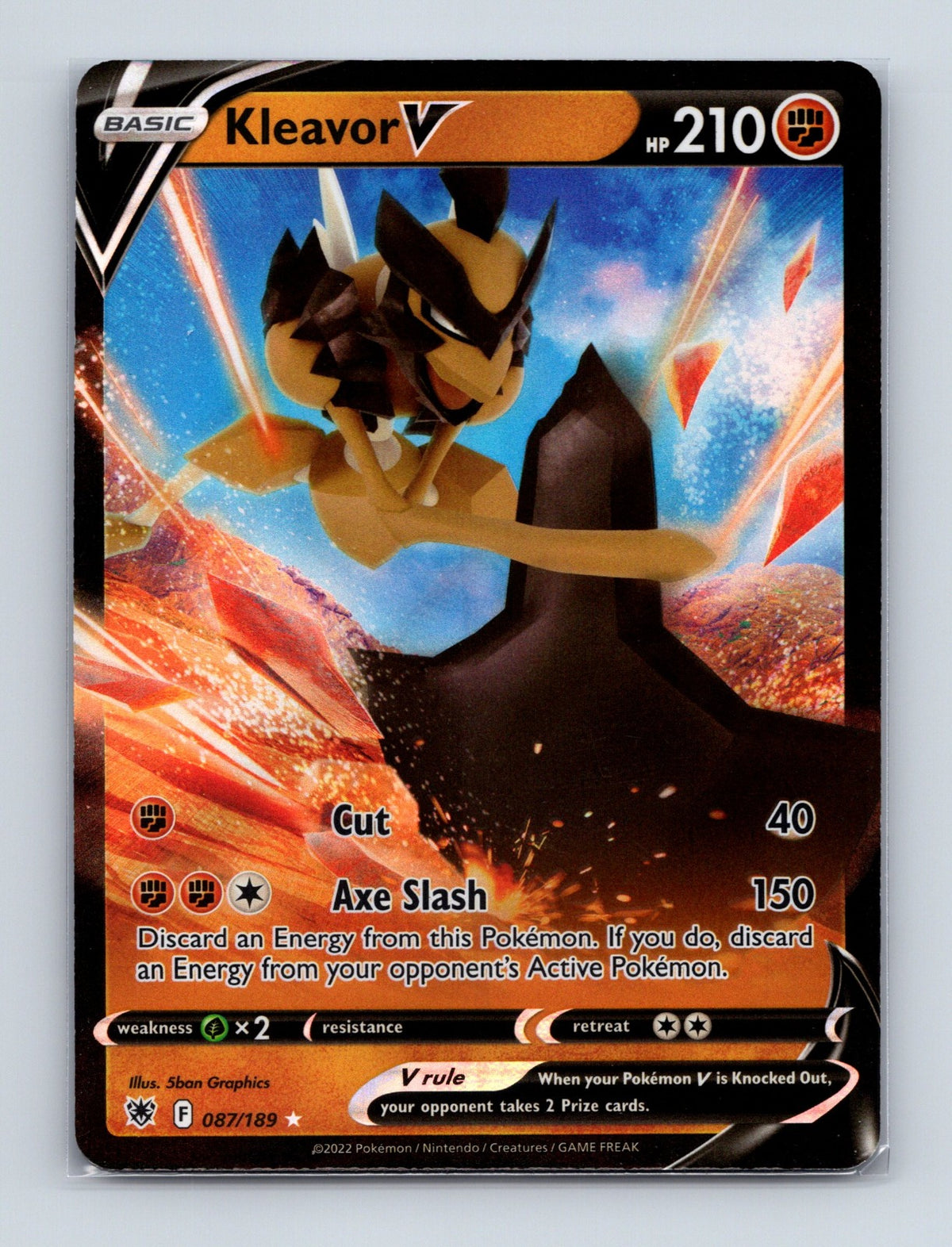 2022 Pokemon TCG Kleavor V SWSH10: Astral Radiance 087/189 Holo Ultra Rare NM