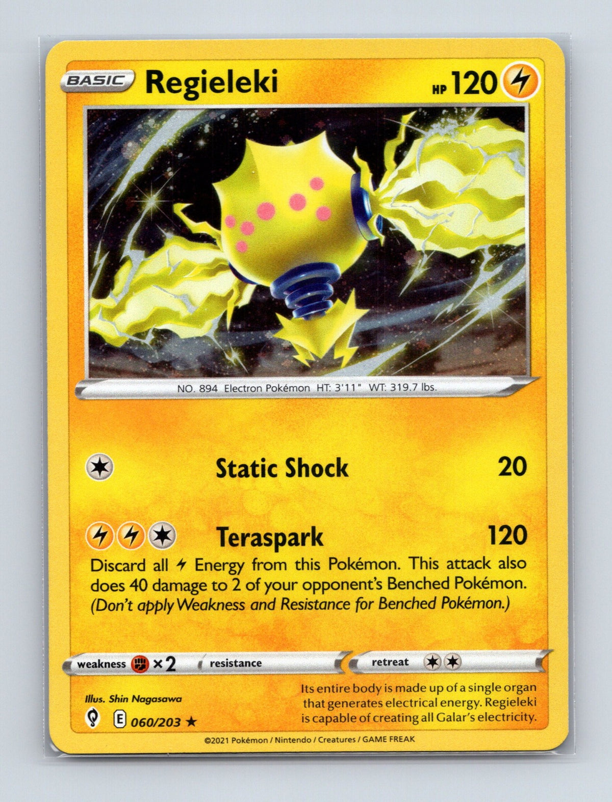 2021 Pokemon TCG Regieleki SWSH07: Evolving Skies 060/203 Holo Rare NM