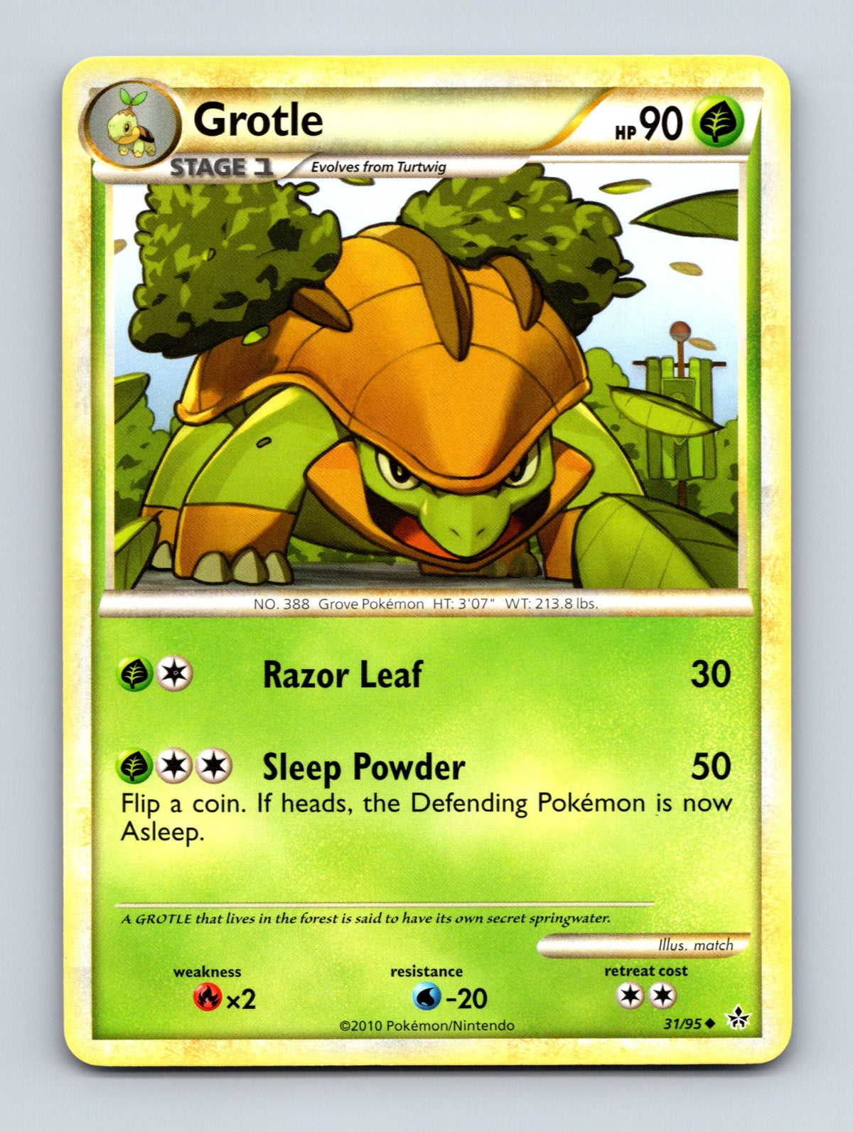 2010 Pokemon TCG Grotle Unleashed 31/95 Uncommon NM