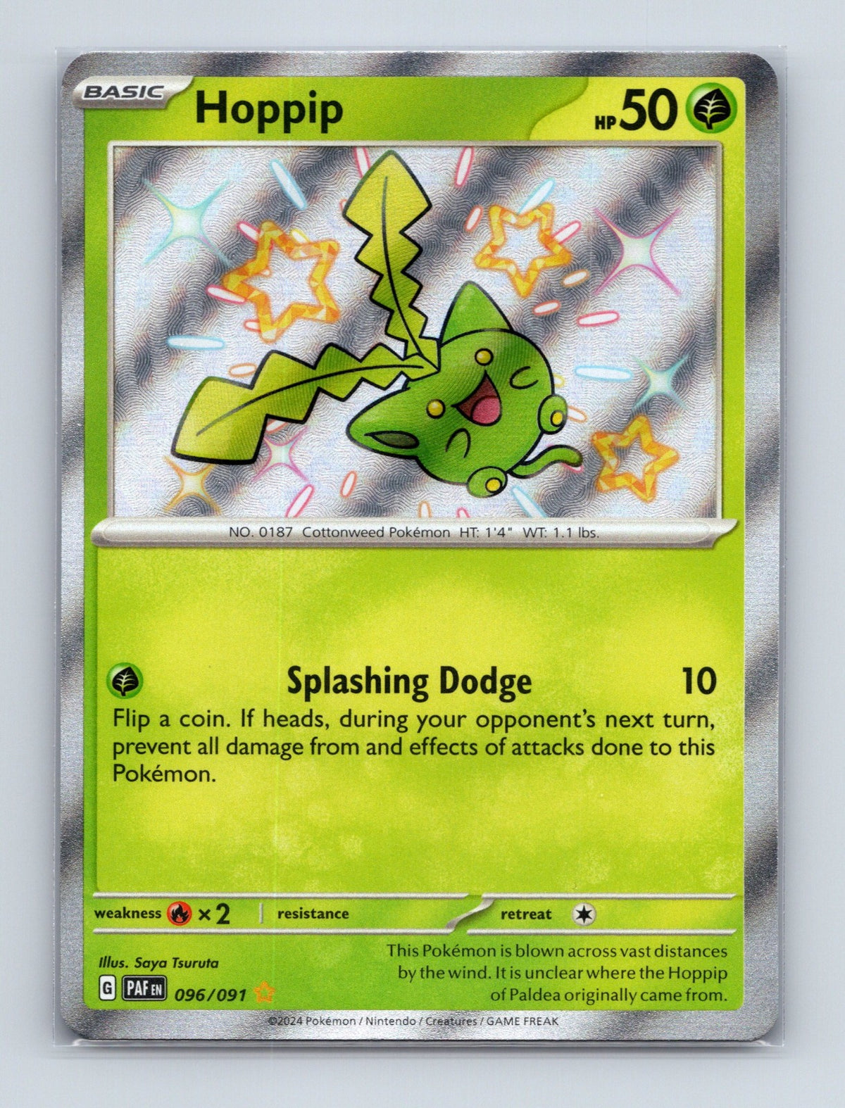 2024 Pokemon TCG Hoppip SV: Paldean Fates 096/091 Holo Shiny Rare NM