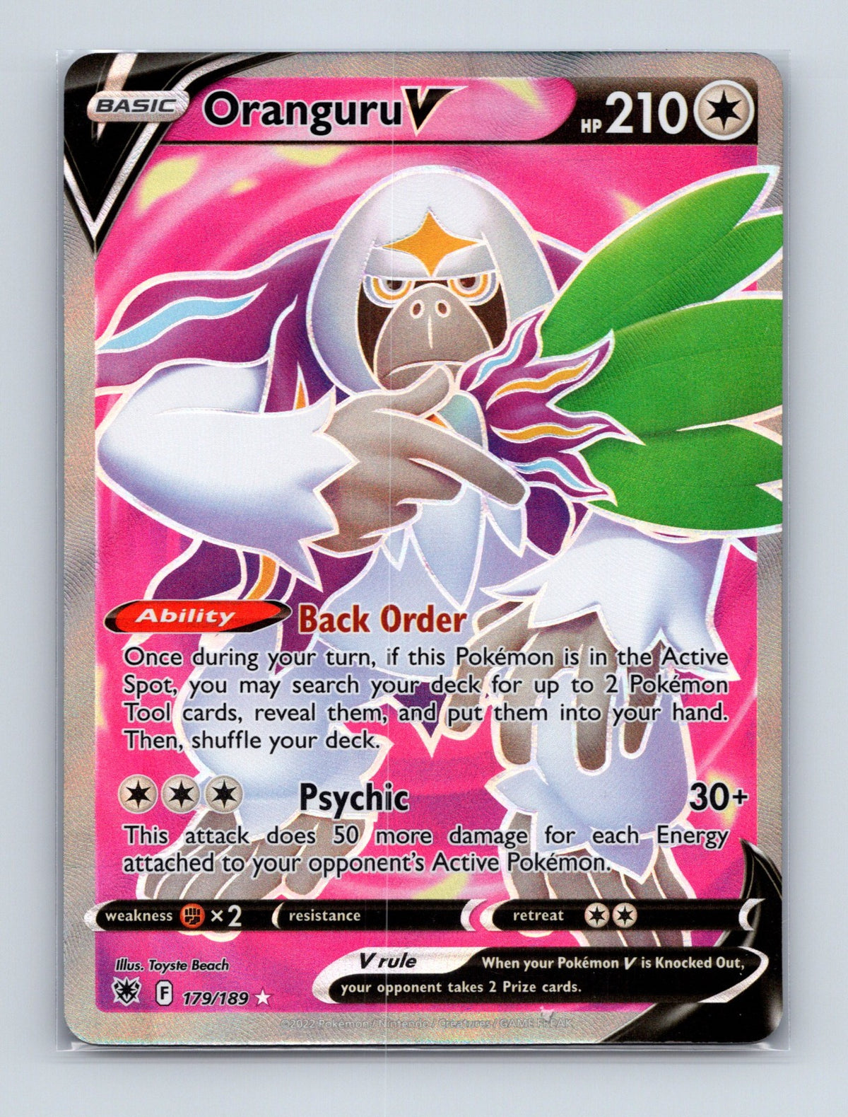 2022 Pokemon Oranguru V SWSH10: Astral Radiance 179/189  Ultra Rare NM
