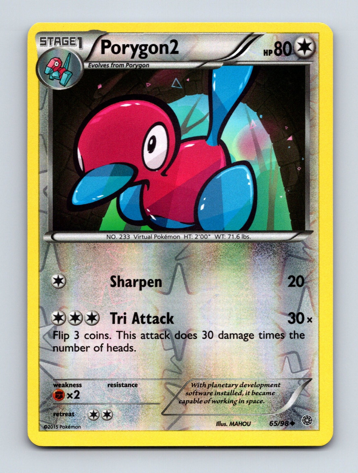 2015 Pokemon TCG Porygon2 XY - Ancient Origins 65/98 Reverse Holo Uncommon LP