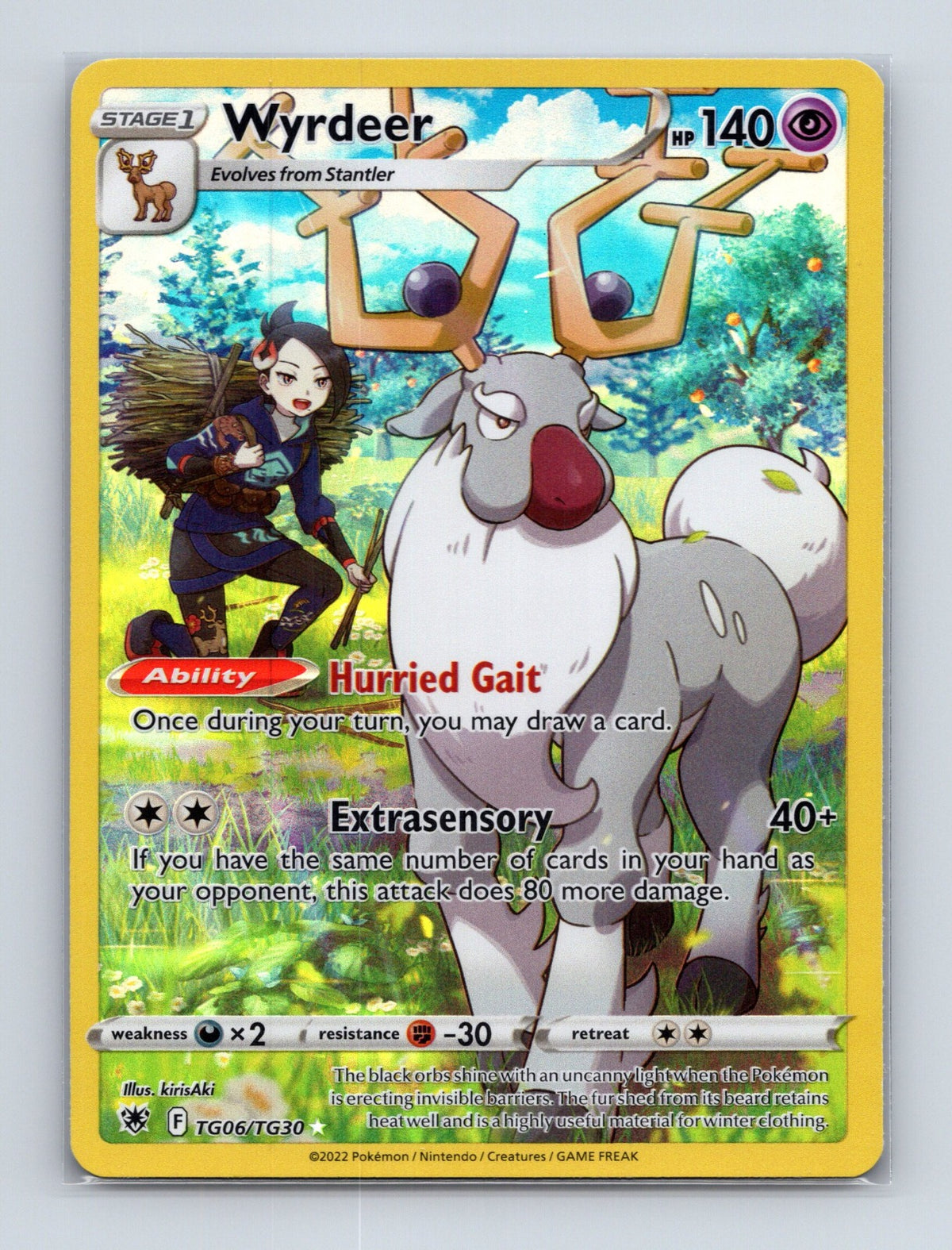 2022 Pokemon Wyrdeer SWSH10: Astral Radiance TG06/TG30 Holo Ultra Rare NM