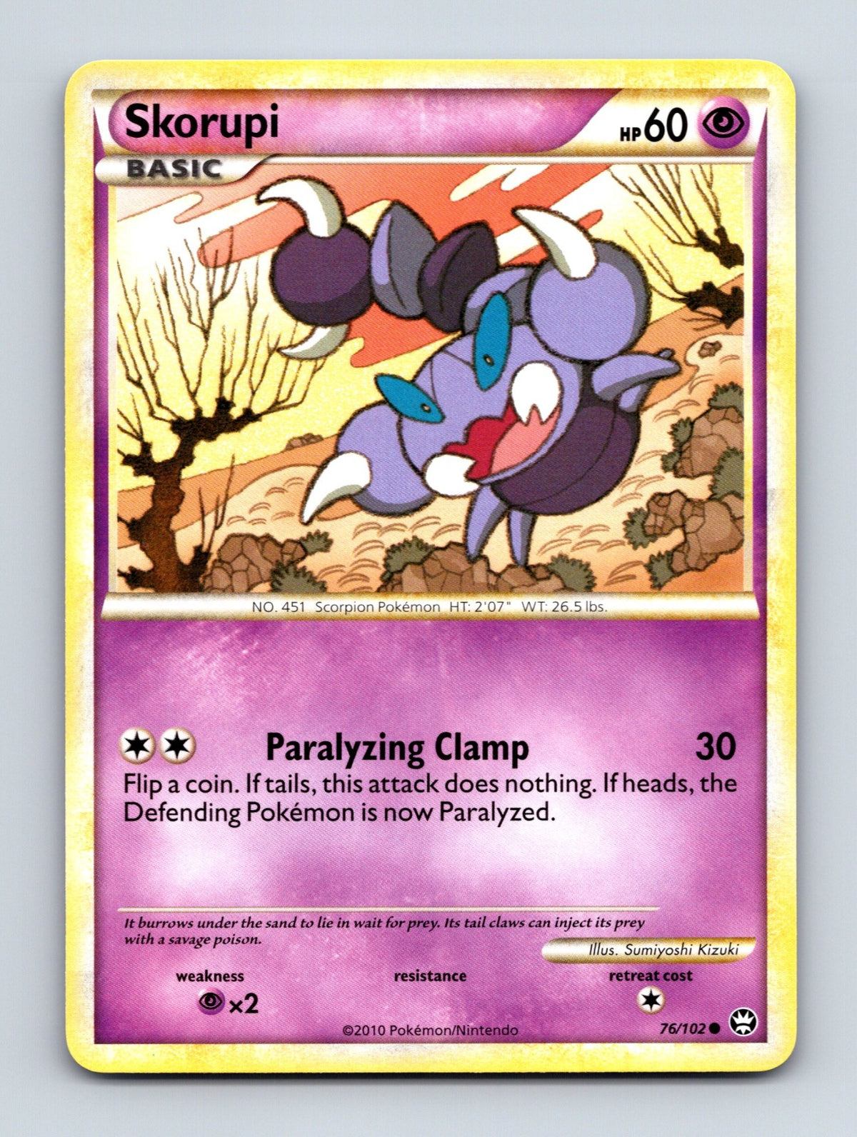 2010 Pokemon TCG Skorupi Triumphant 76/102 Common NM