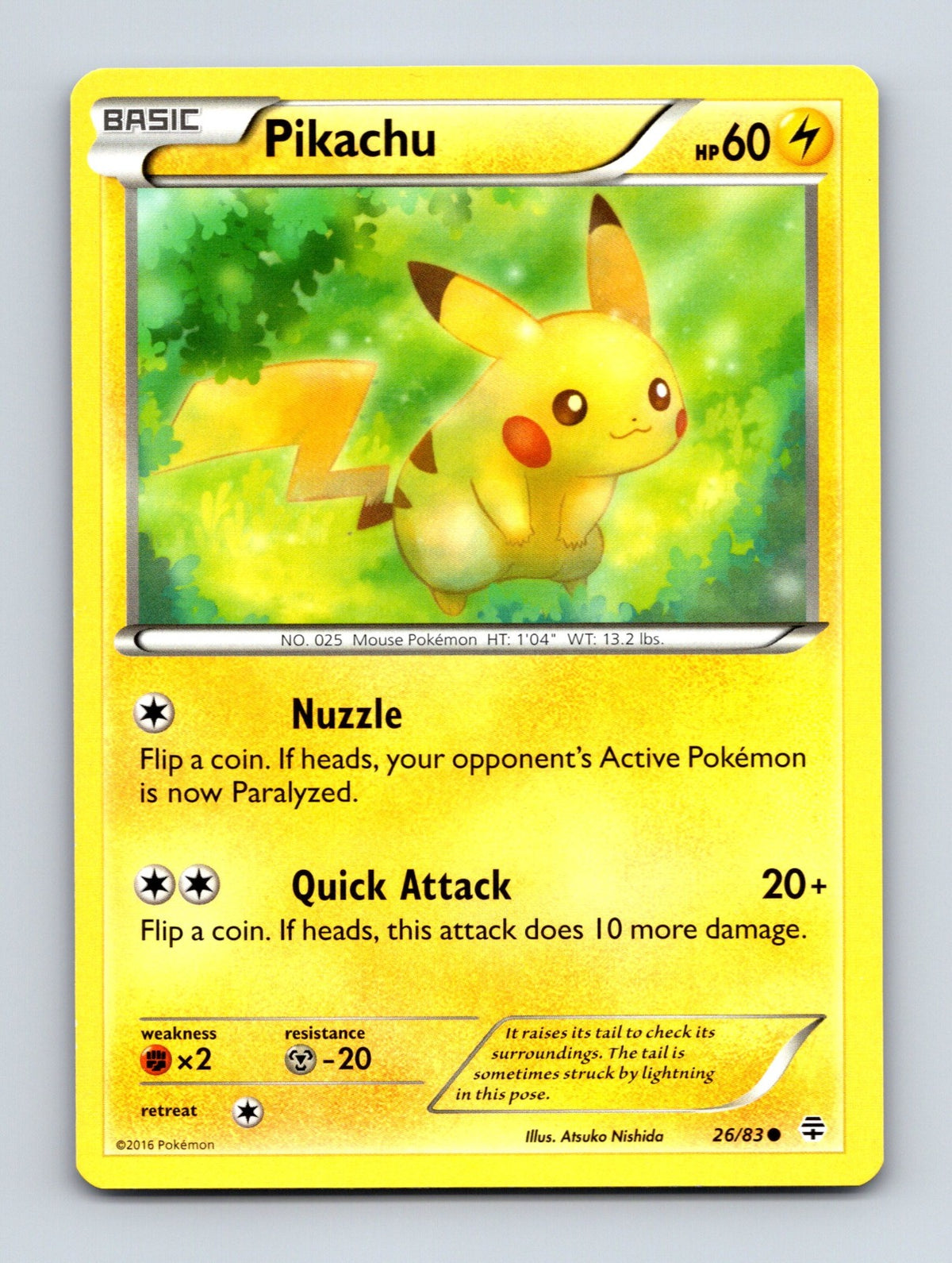 2016 Pokemon TCG Pikachu Generations 26/83 Common NM