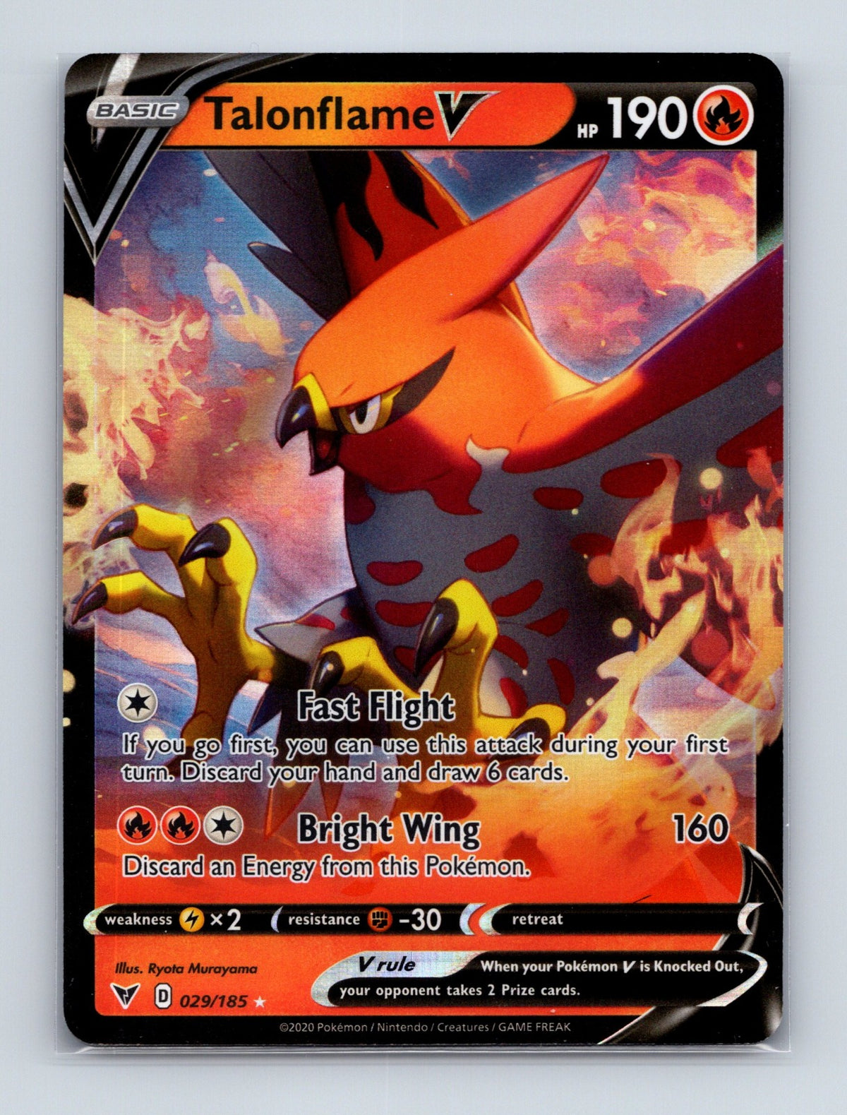 2020 Pokemon TCG Talonflame V SWSH04: Vivid Voltage 029/185 Holo Ultra Rare NM