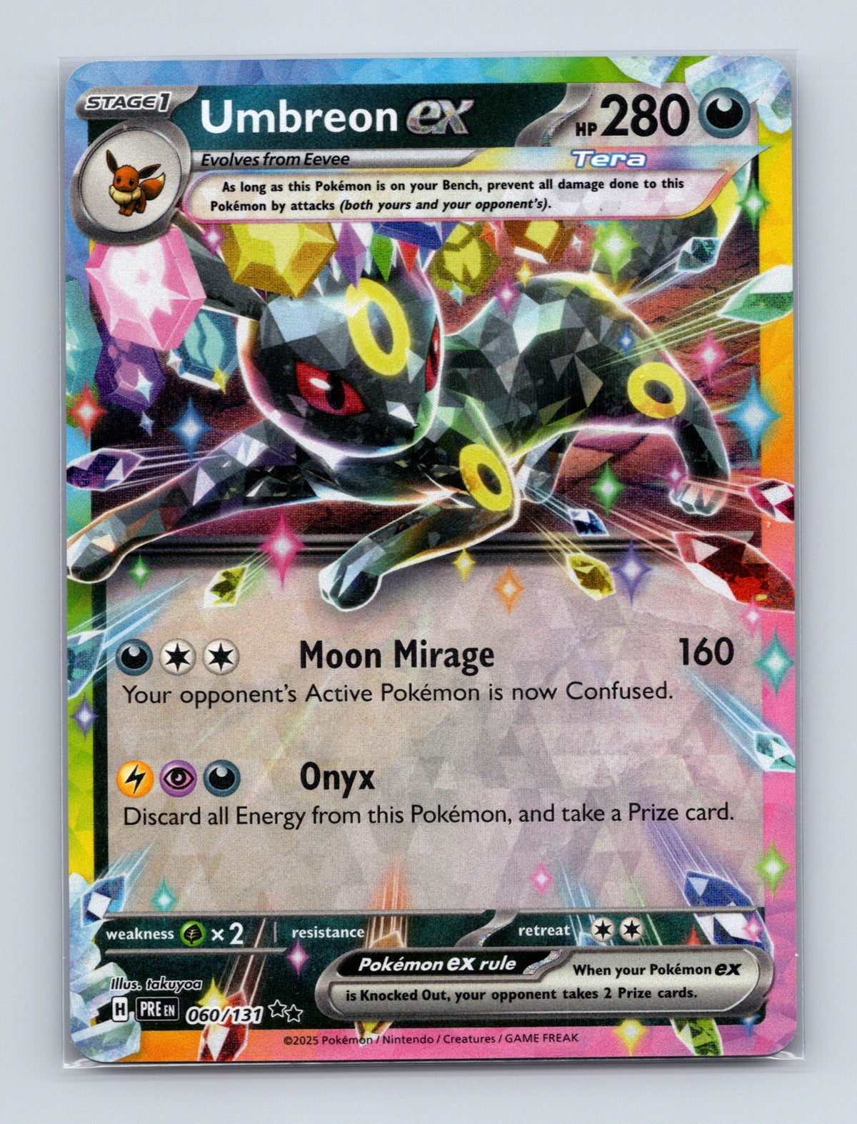 2025 Pokemon TCG Umbreon ex SV: Prismatic Evolutions 060/131 Holo Double Rare NM