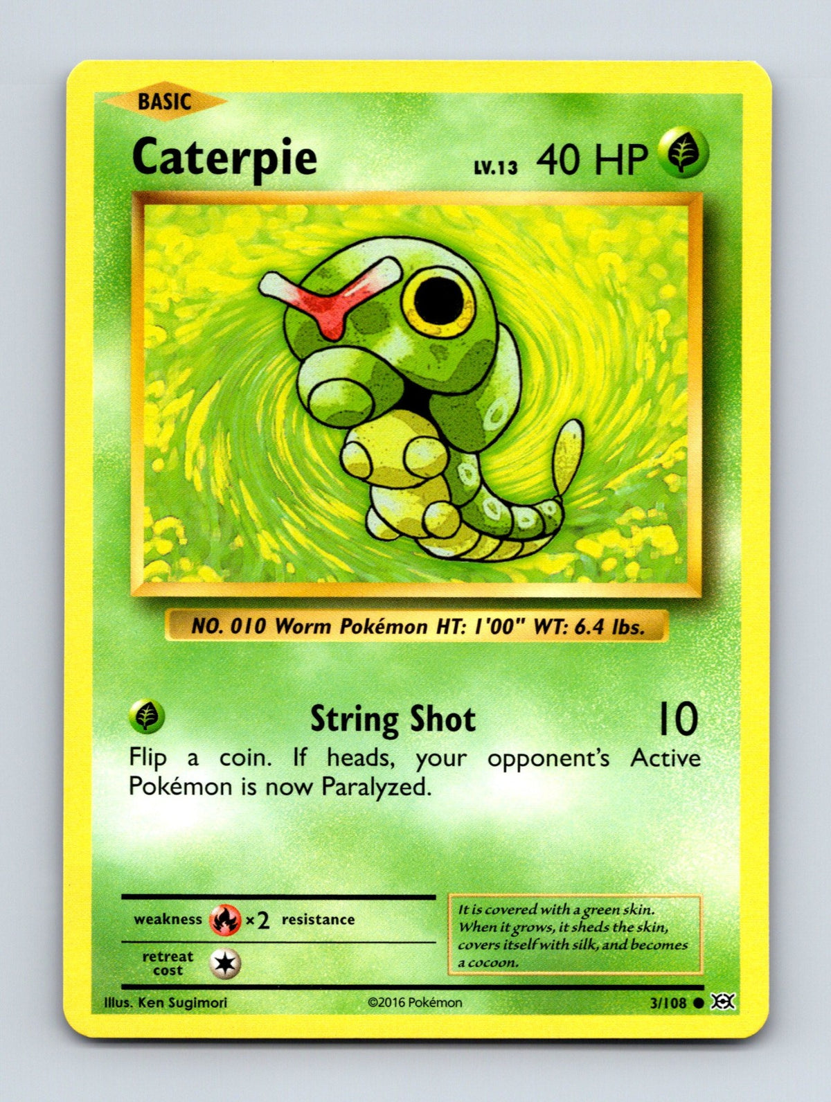 2016 Pokemon TCG Caterpie XY - Evolutions 3/108 Common NM