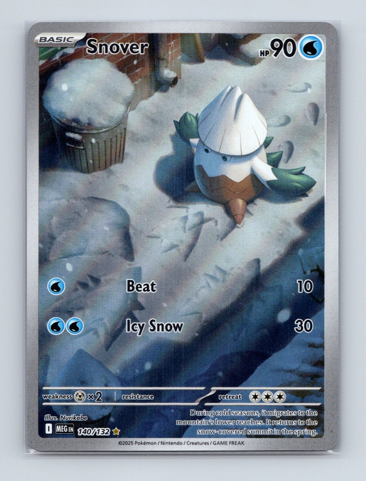 2025 Pokemon TCG Snover ME01: Mega Evolution 140/132 Holo Illustration Rare NM