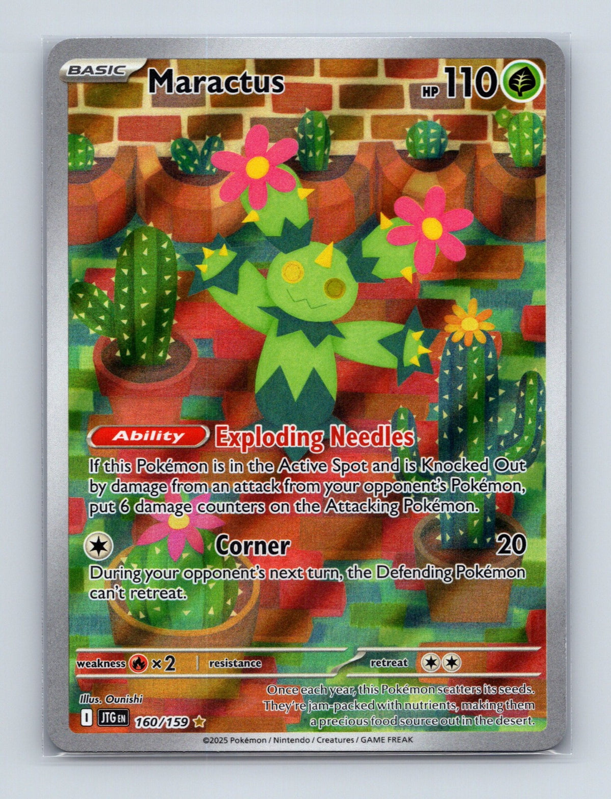 2025 Pokemon Maractus SV09: Journey Together 160/159 Holo Illustration Rare NM