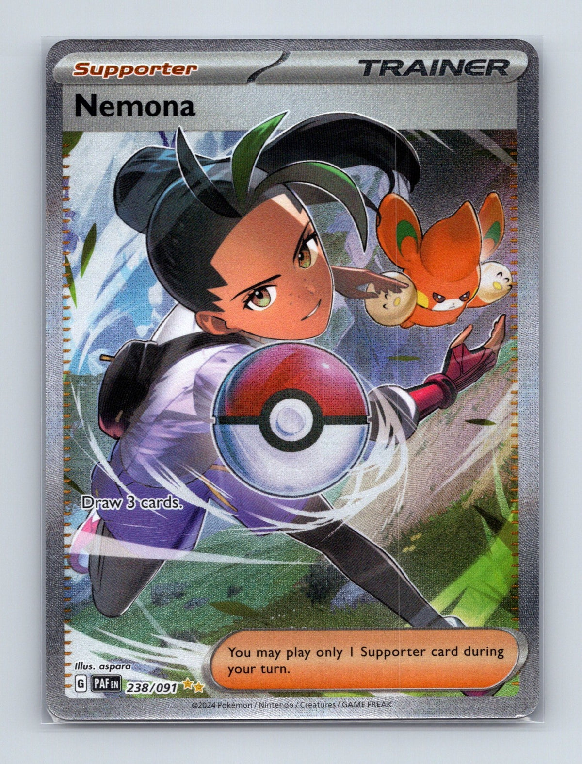 2024 Pokemon TCG Nemona SV: Paldean Fates 238/091 Holo SIR NM