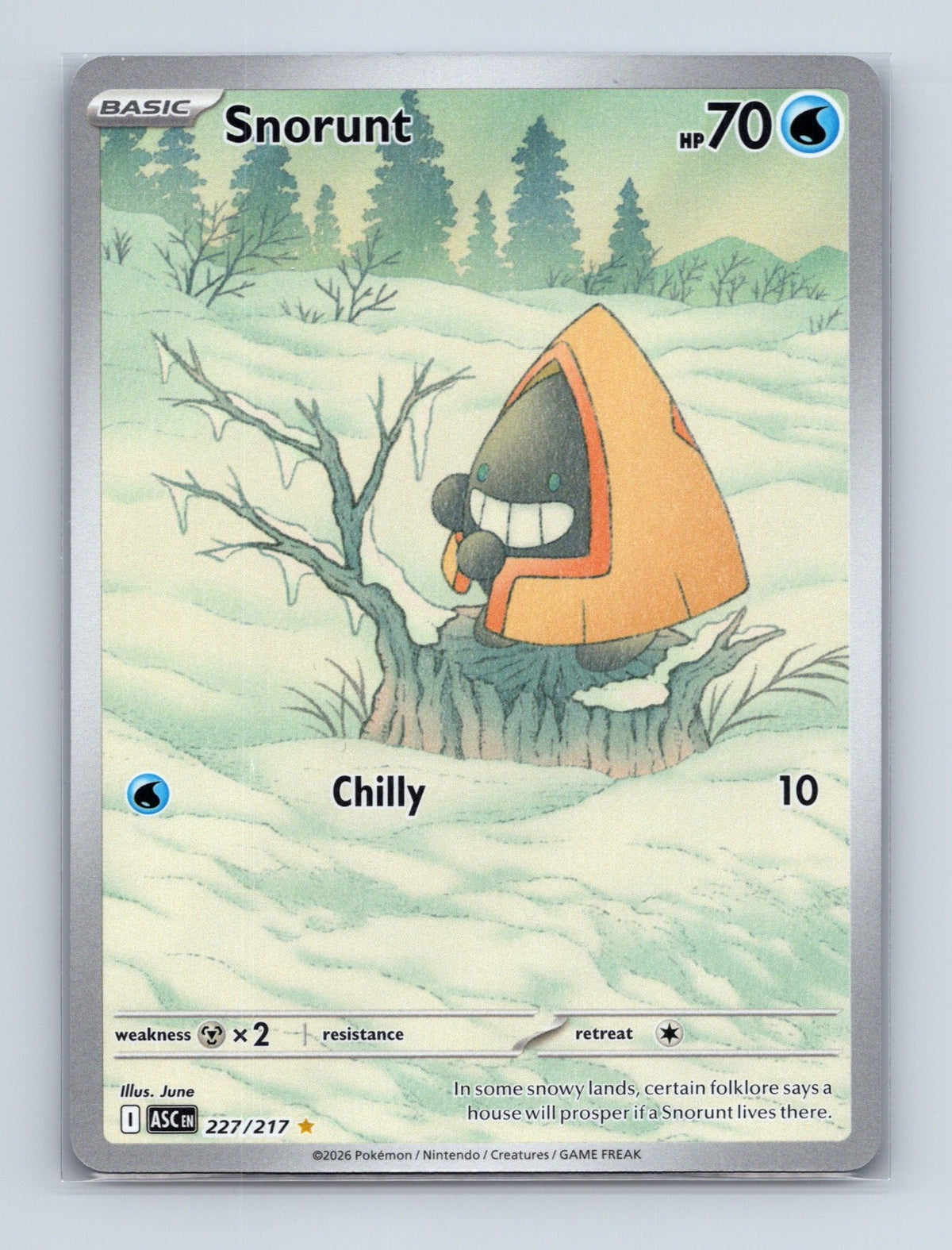 2026 Pokemon TCG Snorunt ME: Ascended Heroes 227/217 Holo Illustration Rare NM