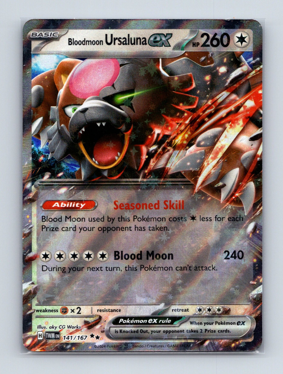 2024 Pokemon Bloodmoon Ursaluna ex SV06: Twilight Masquerade 141/167 NM