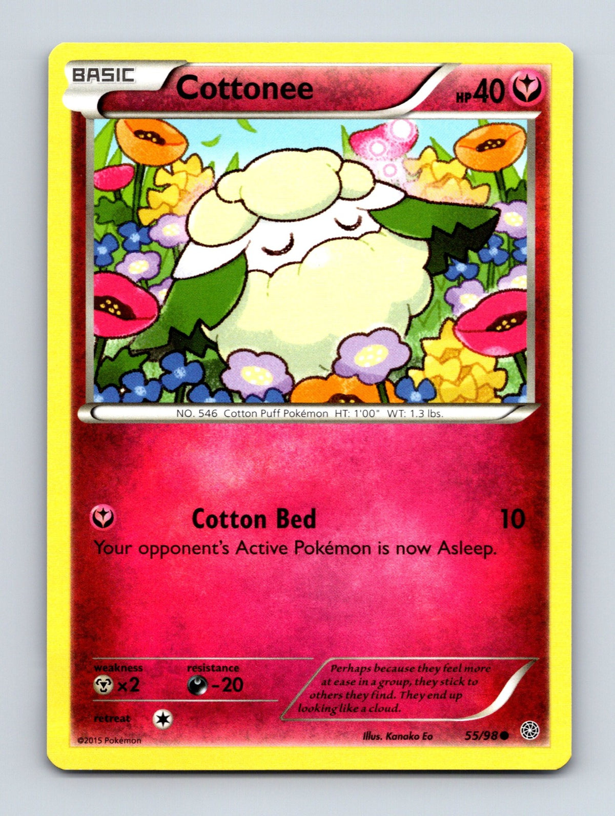 2015 Pokemon TCG Cottonee XY - Ancient Origins 55/98 Common NM