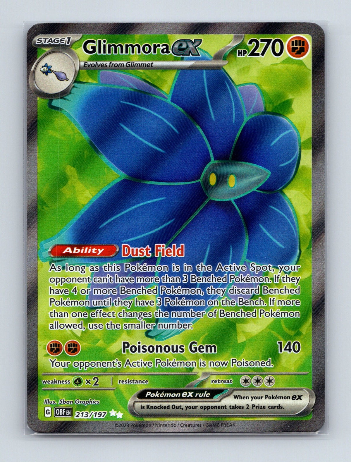 2023 Pokemon TCG Glimmora ex SV03: Obsidian Flames 213/197 Holo Ultra Rare NM