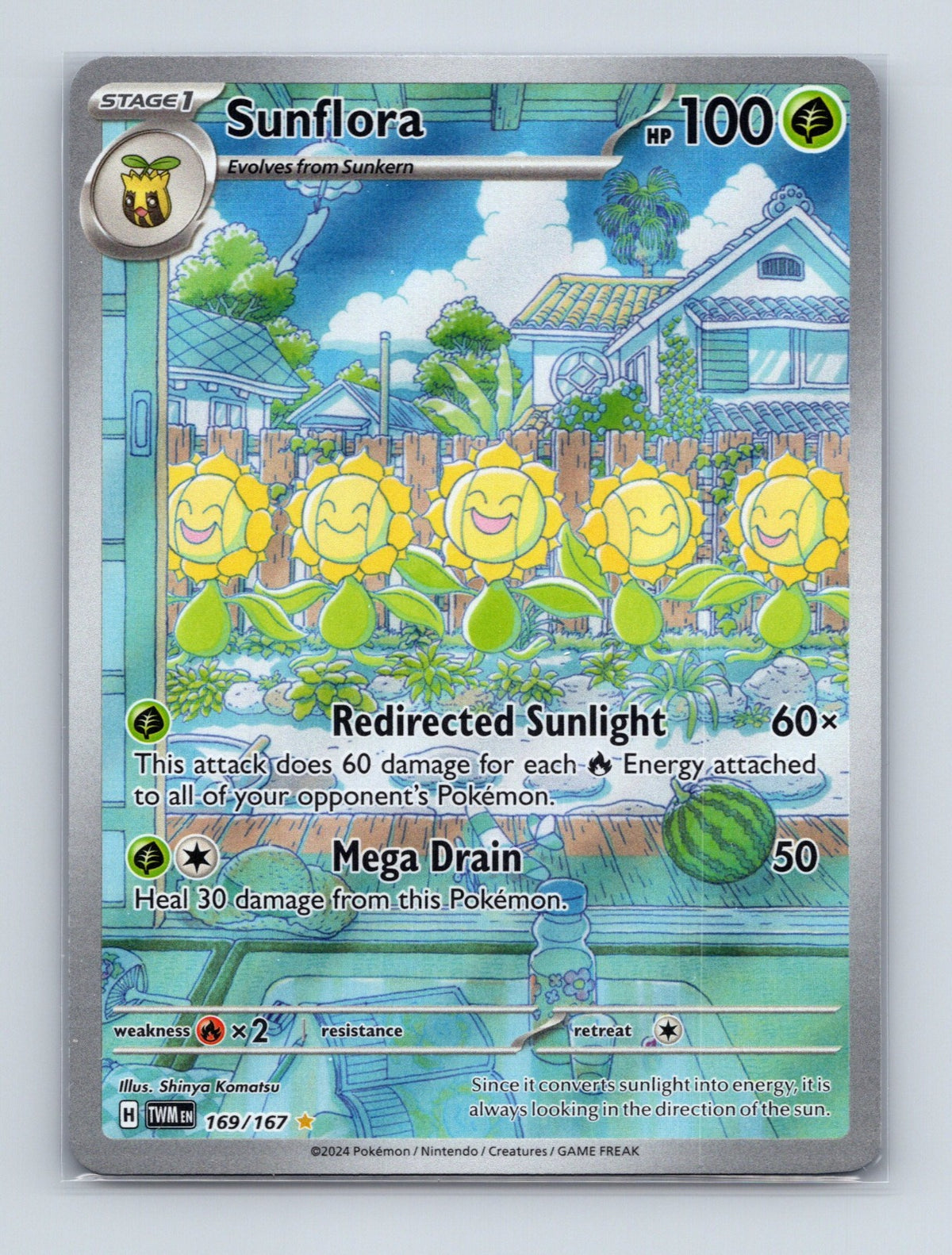 2024 Pokemon Sunflora SV06: Twilight Masquerade 169/167 Illustration Rare NM
