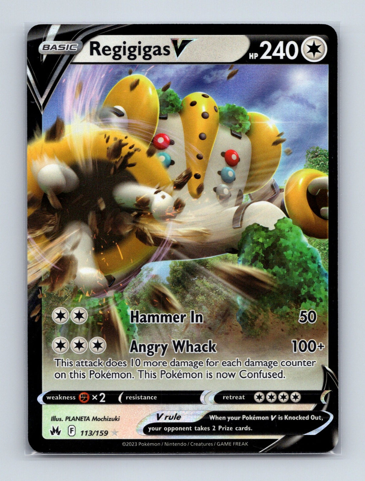 2023 Pokemon TCG Regigigas V SWSH: Crown Zenith 113/159 Holo Ultra Rare NM