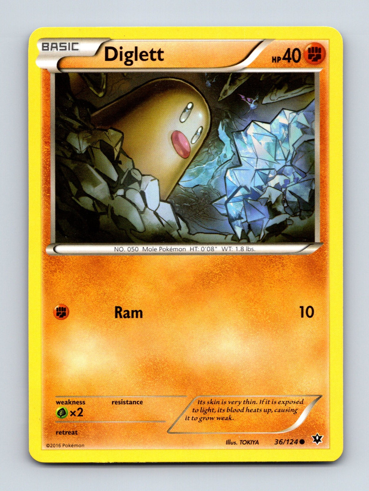 2016 Pokemon TCG Diglett XY - Fates Collide 36/124 Common NM