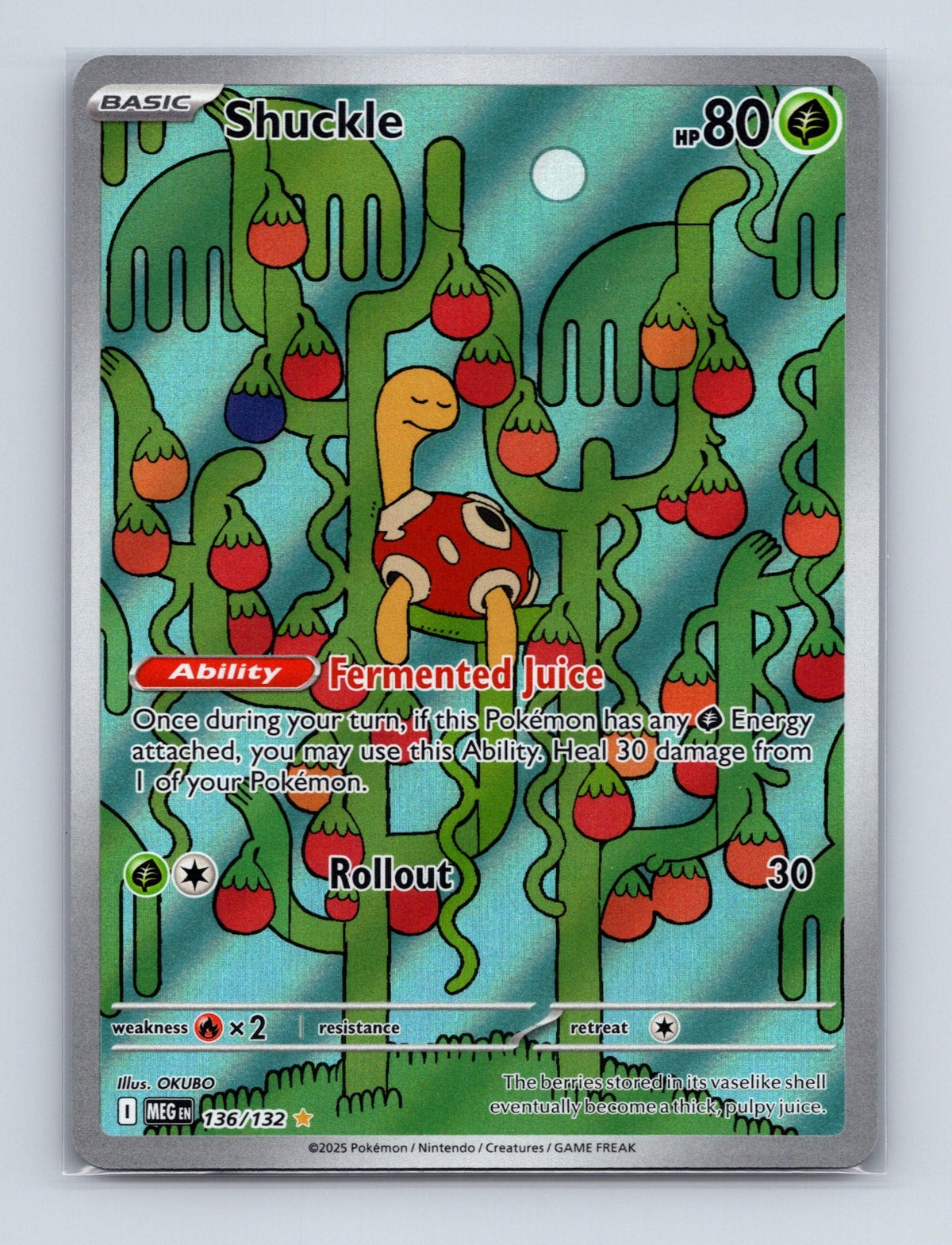 2025 Pokemon TCG Shuckle ME01: Mega Evolution 136/132 Holo Illustration Rare NM