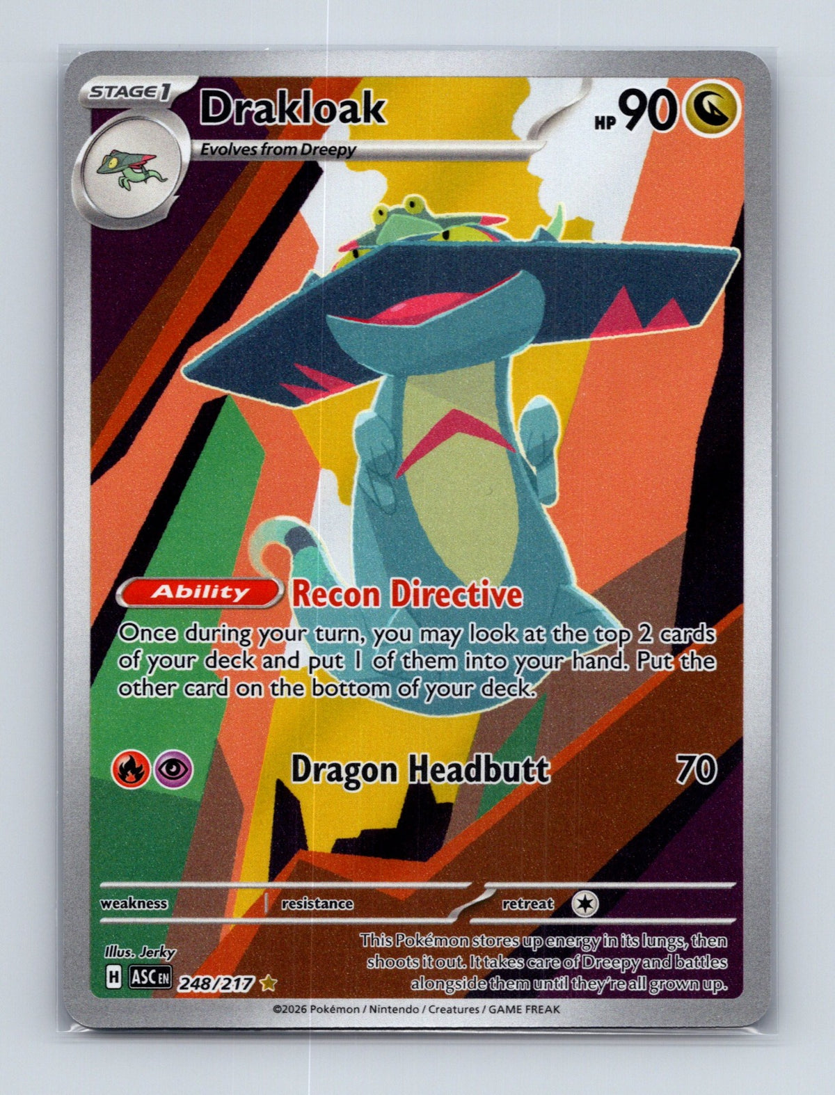2026 Pokemon TCG Drakloak ME: Ascended Heroes 248/217 Holo Illustration Rare NM