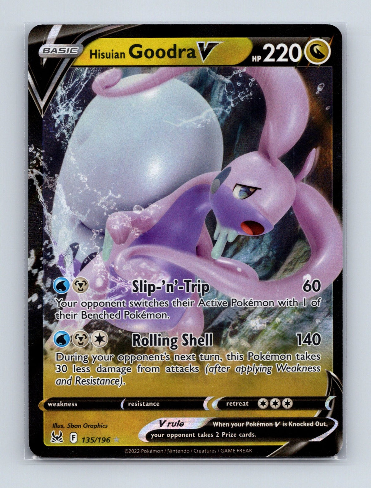 2022 Pokemon TCG Hisuian Goodra V SWSH11: Lost Origin 135/196 Holo Ultra Rare NM
