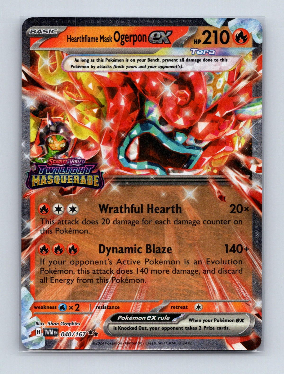 2026 Pokemon Hearthflame Mask Ogerpon ex (Twilight Masquerade Stamp) 040/167 NM