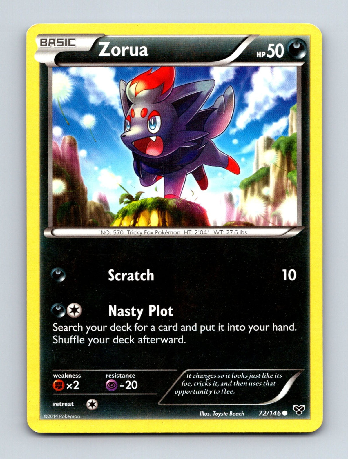 2014 Pokemon TCG Zorua XY Base Set 72/146 Common LP