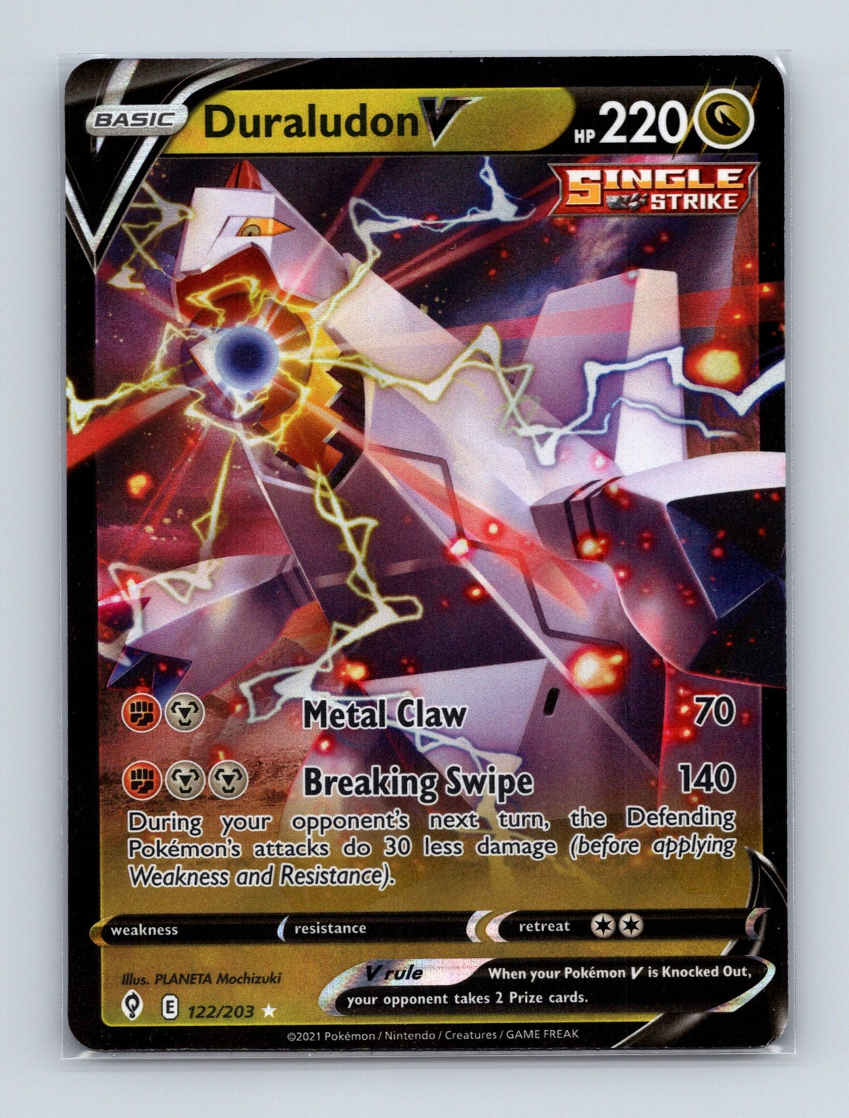 2021 Pokemon TCG Duraludon V SWSH07: Evolving Skies 122/203 Holo Ultra Rare NM