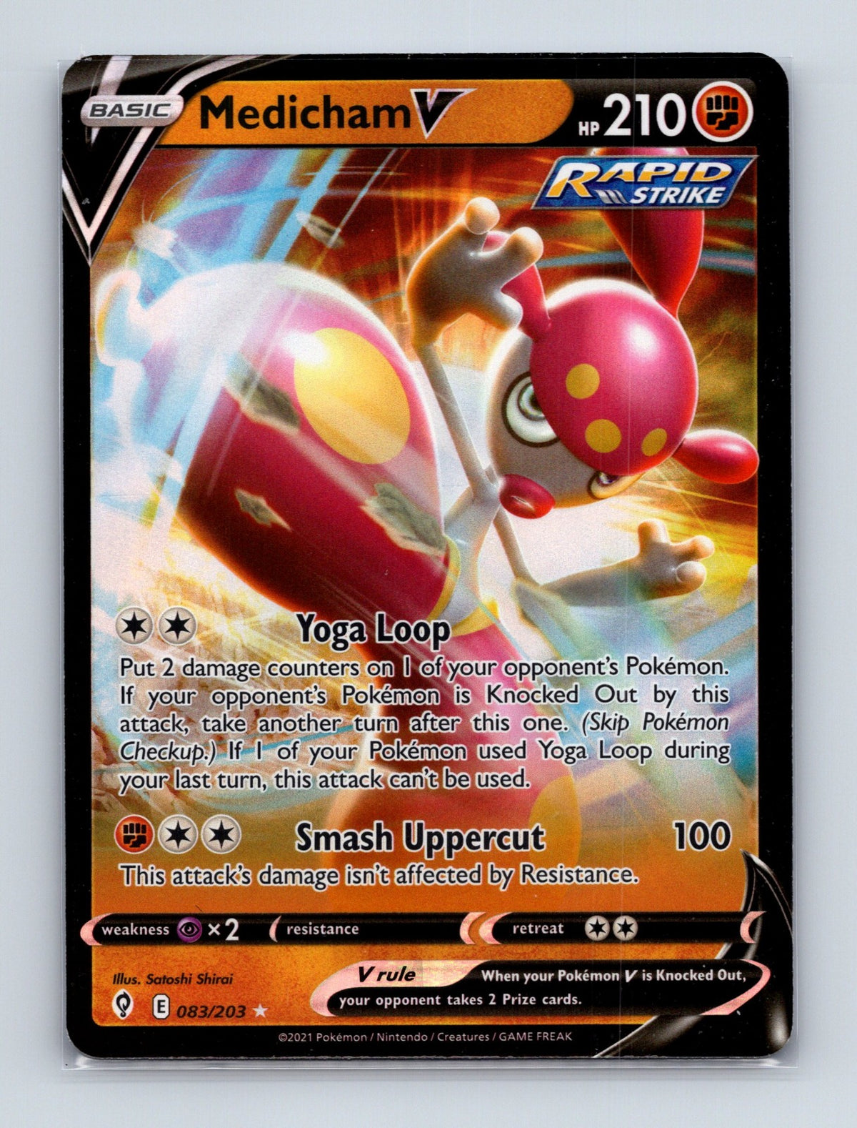 2021 Pokemon TCG Medicham V SWSH07: Evolving Skies 083/203 Holo Ultra Rare NM