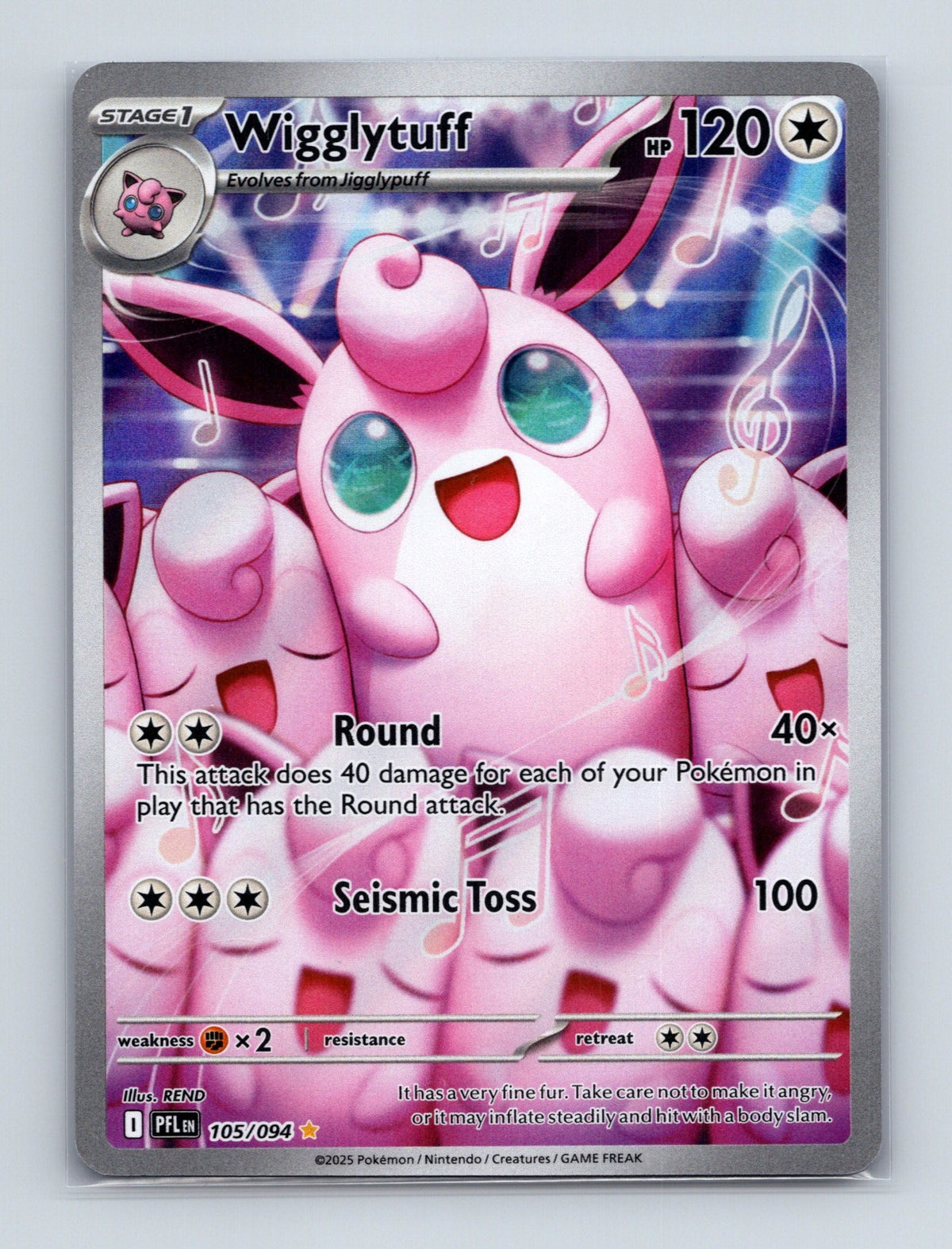 2025 Pokemon Wigglytuff ME02: Phantasmal Flames 105/094 Illustration Rare NM