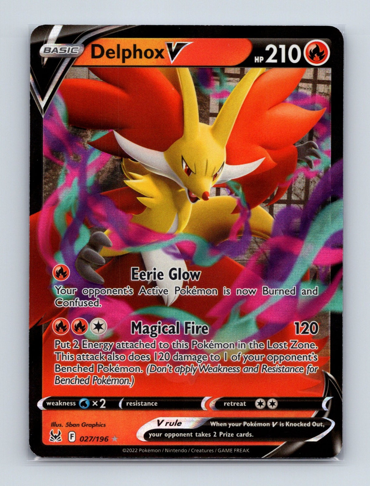 2022 Pokemon TCG Delphox V SWSH11: Lost Origin 027/196 Holo Ultra Rare NM