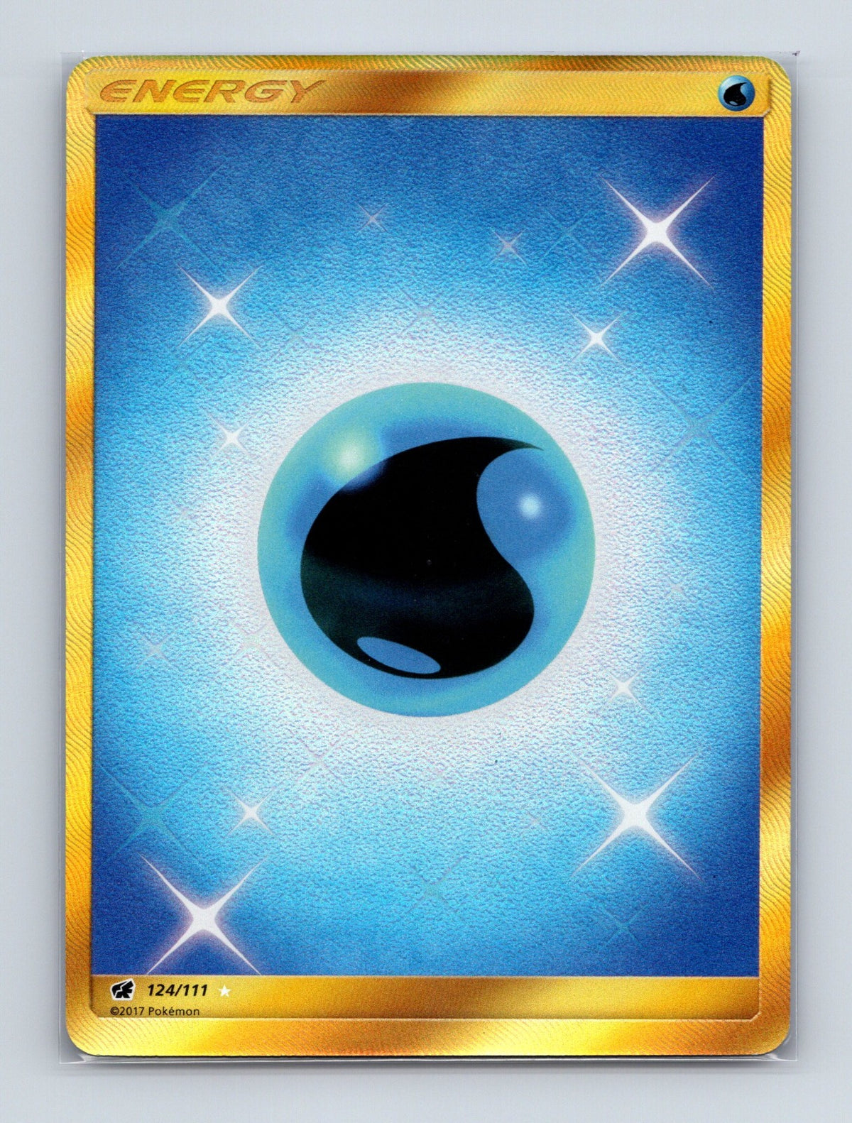 2017 Pokemon  Water Energy (Secret) SM - Crimson Invasion 124/111 Secret Rare NM