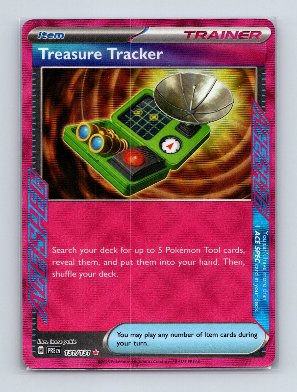 2025 Pokemon Treasure Tracker SV: Prismatic Evolutions 131/131 ACE SPEC Rare NM