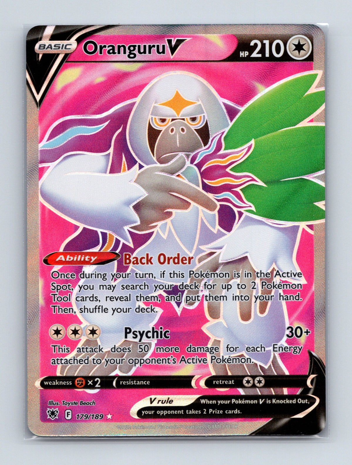 2022 Pokemon Oranguru V (Full Art) SWSH10: Astral Radiance 179/189 Ultra Rare NM