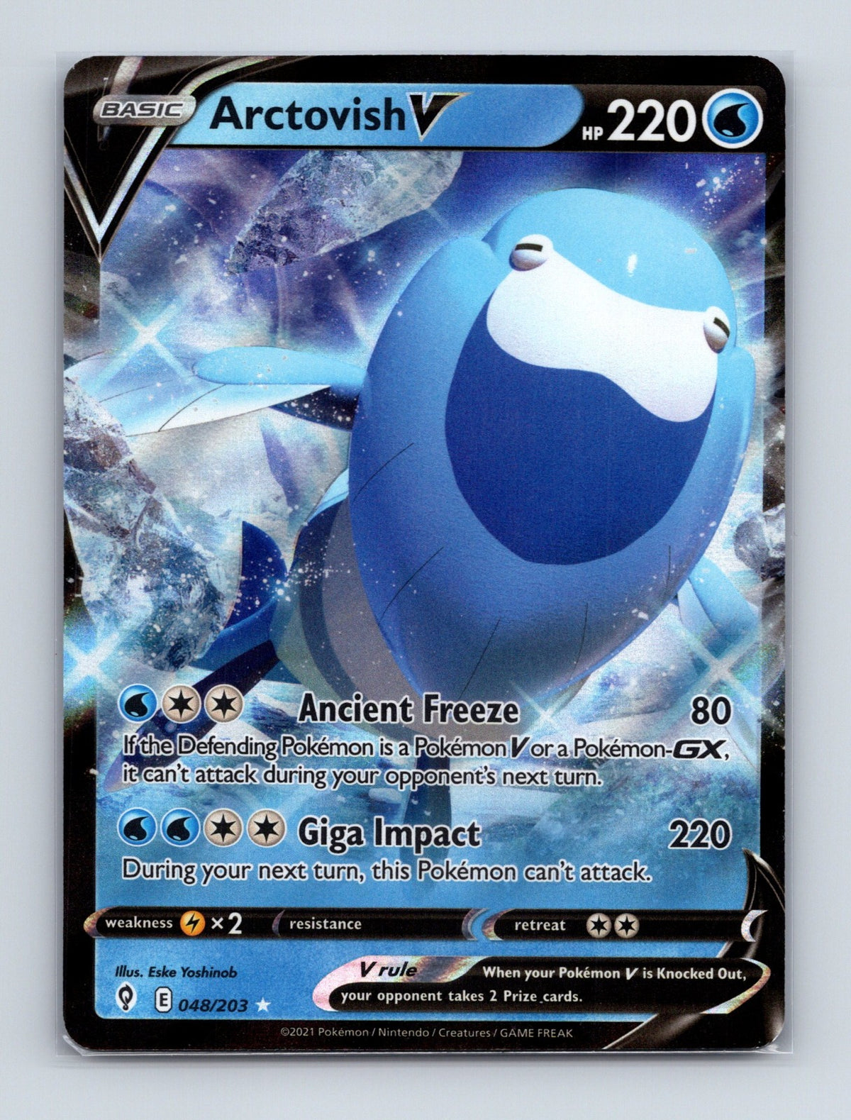 2021 Pokemon TCG Arctovish V SWSH07: Evolving Skies 048/203 Holo Ultra Rare NM