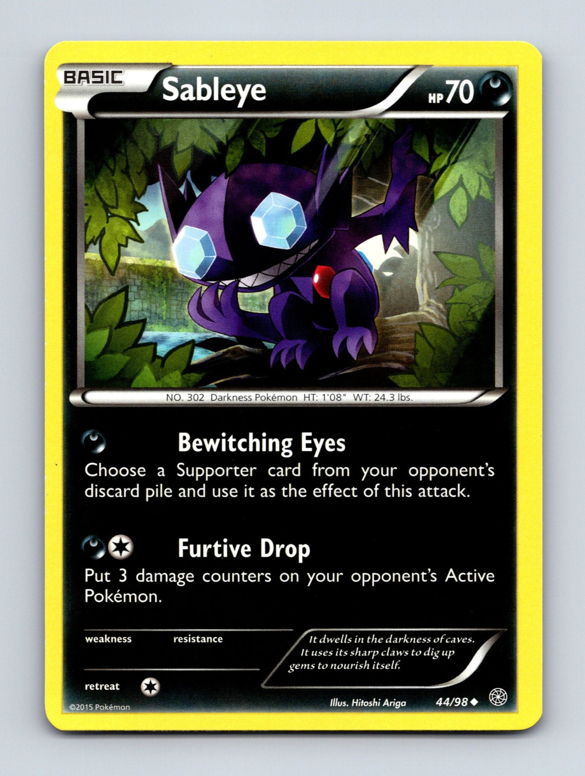 2015 Pokemon TCG Sableye XY - Ancient Origins 44/98 Uncommon NM