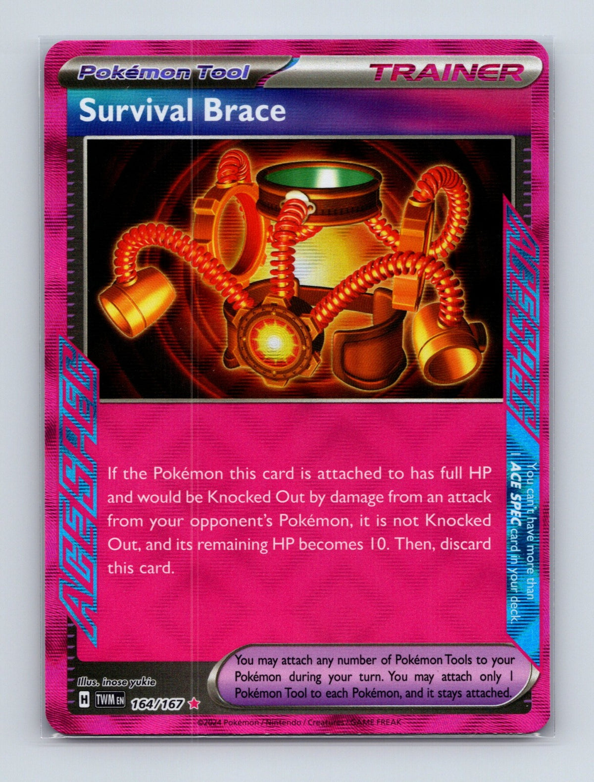 2024 Pokemon Survival Brace SV06: Twilight Masquerade 164/167 ACE SPEC Rare NM
