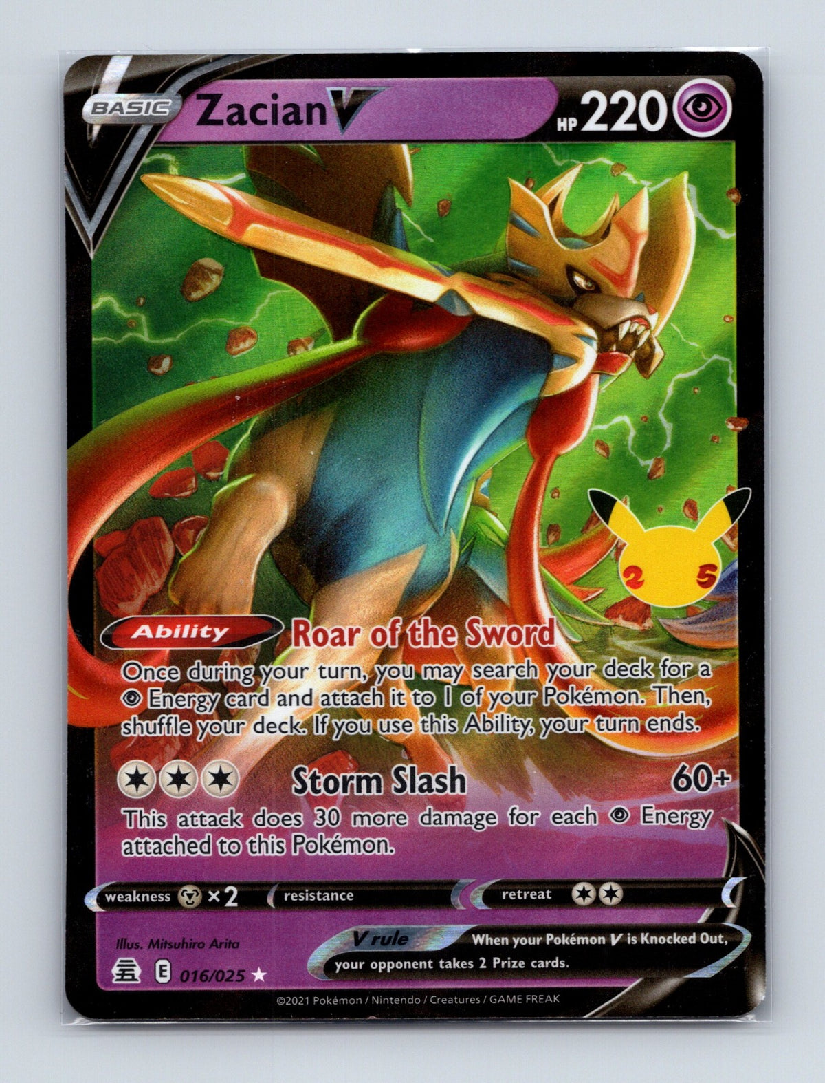 2021 Pokemon TCG Zacian V Celebrations 016/025 Holo Ultra Rare NM