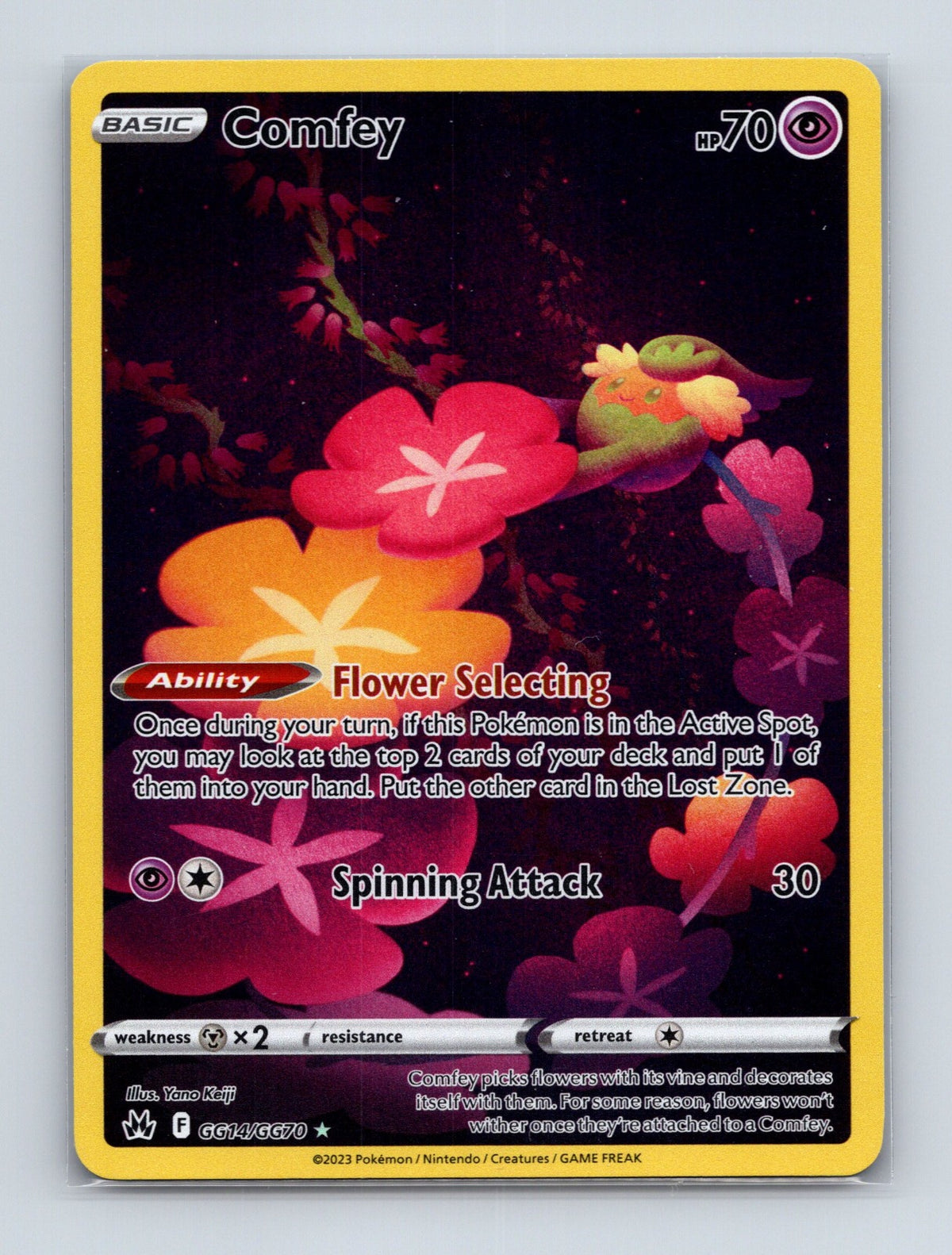 2023 Pokemon Comfey SWSH: Crown Zenith: Galarian Gallery GG14/GG70 Ultra Rare NM