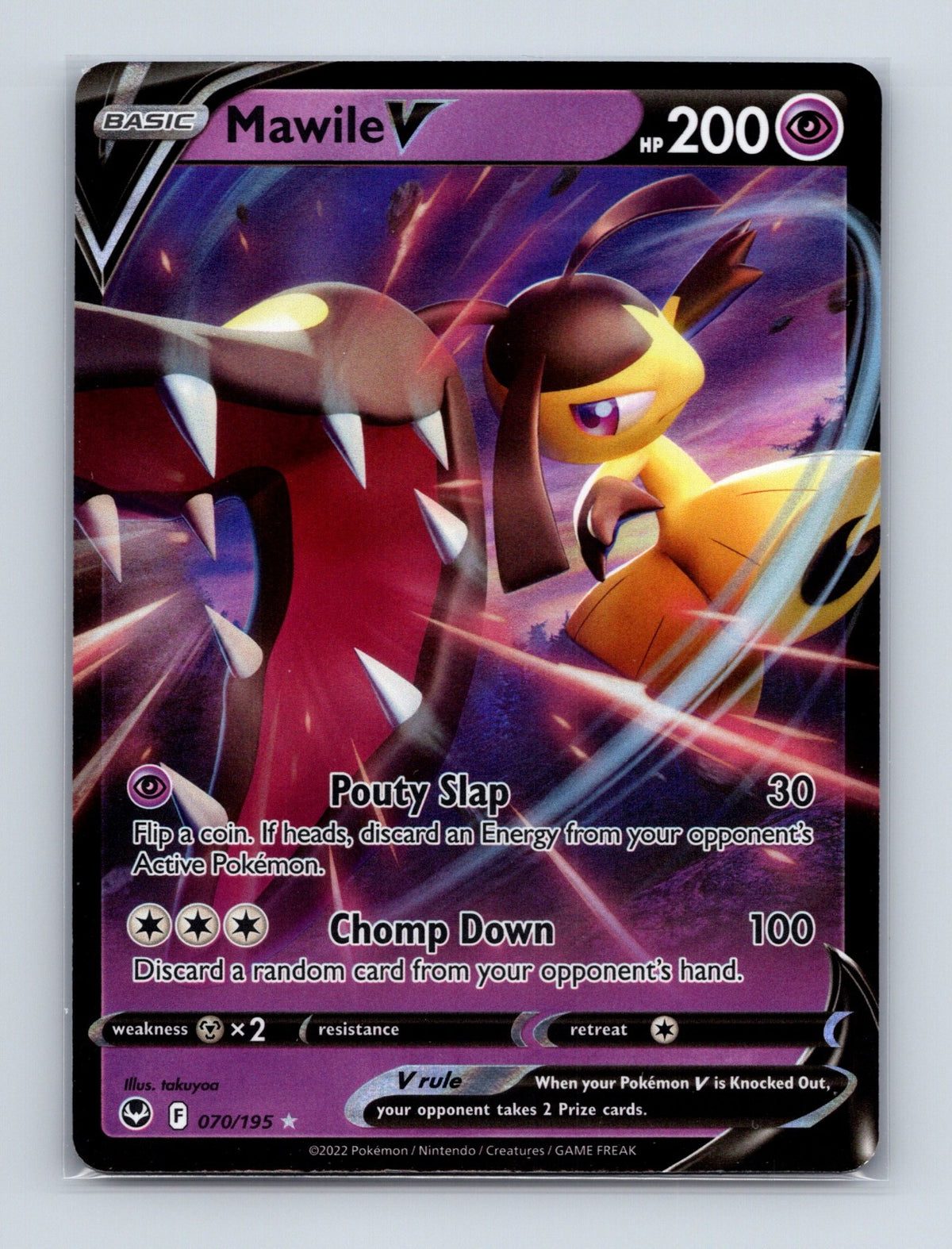 2022 Pokemon TCG Mawile V SWSH12: Silver Tempest 070/195 Holo Ultra Rare NM