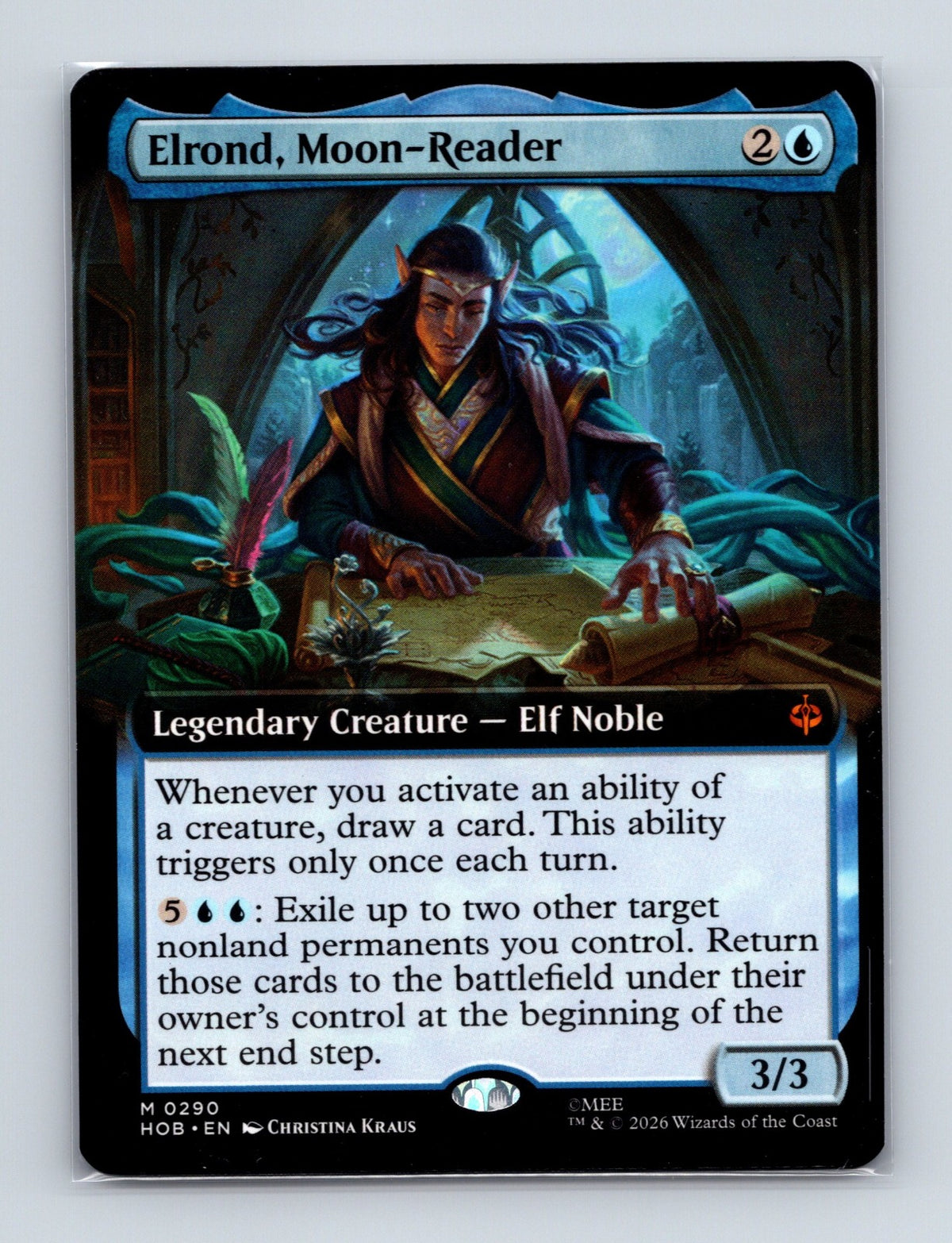 MTG Elrond, Moon-Reader (Extended Art) 290 The Hobbit NM