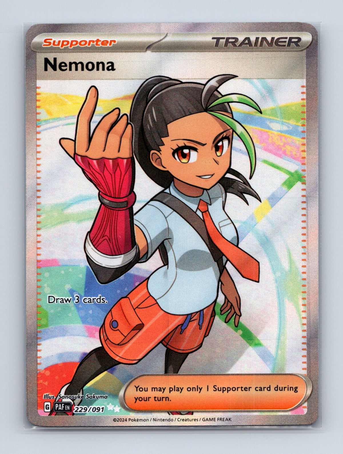 2024 Pokemon TCG Nemona SV: Paldean Fates 229/091 Holo Ultra Rare NM