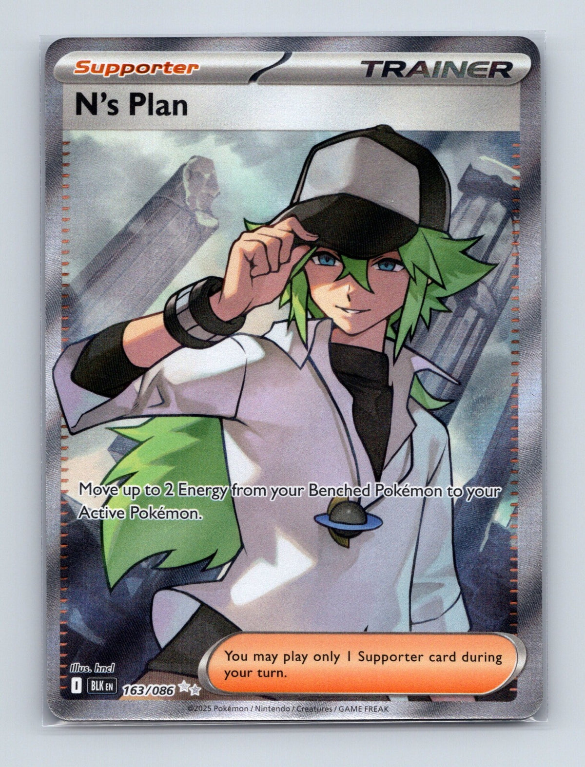 2025 Pokemon TCG N's Plan SV: Black Bolt 163/086 Holo Ultra Rare NM
