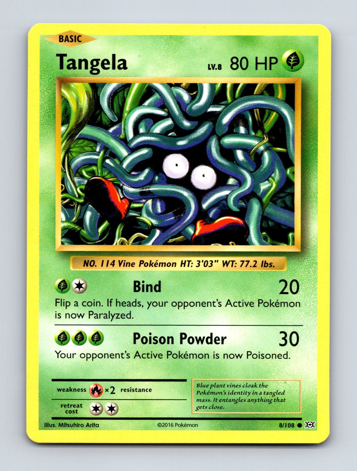 2016 Pokemon TCG Tangela XY - Evolutions 8/108 Common NM