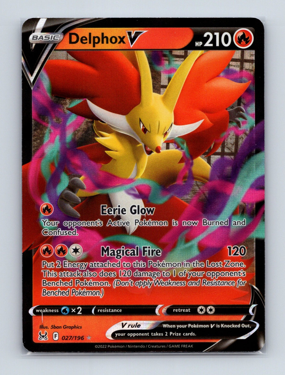 2022 Pokemon Delphox V SWSH11: Lost Origin 027/196 Holo Ultra Rare NM