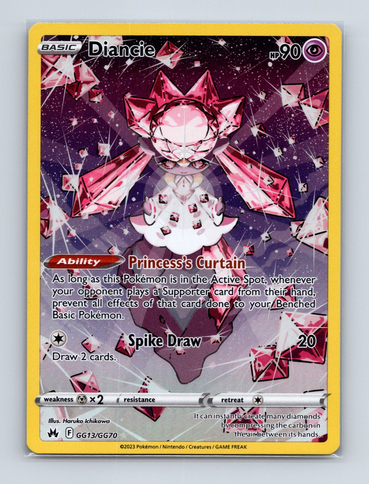 2023 Pokemon Diancie SWSH: Crown Zenith: Galarian Gallery GG13/GG70 NM