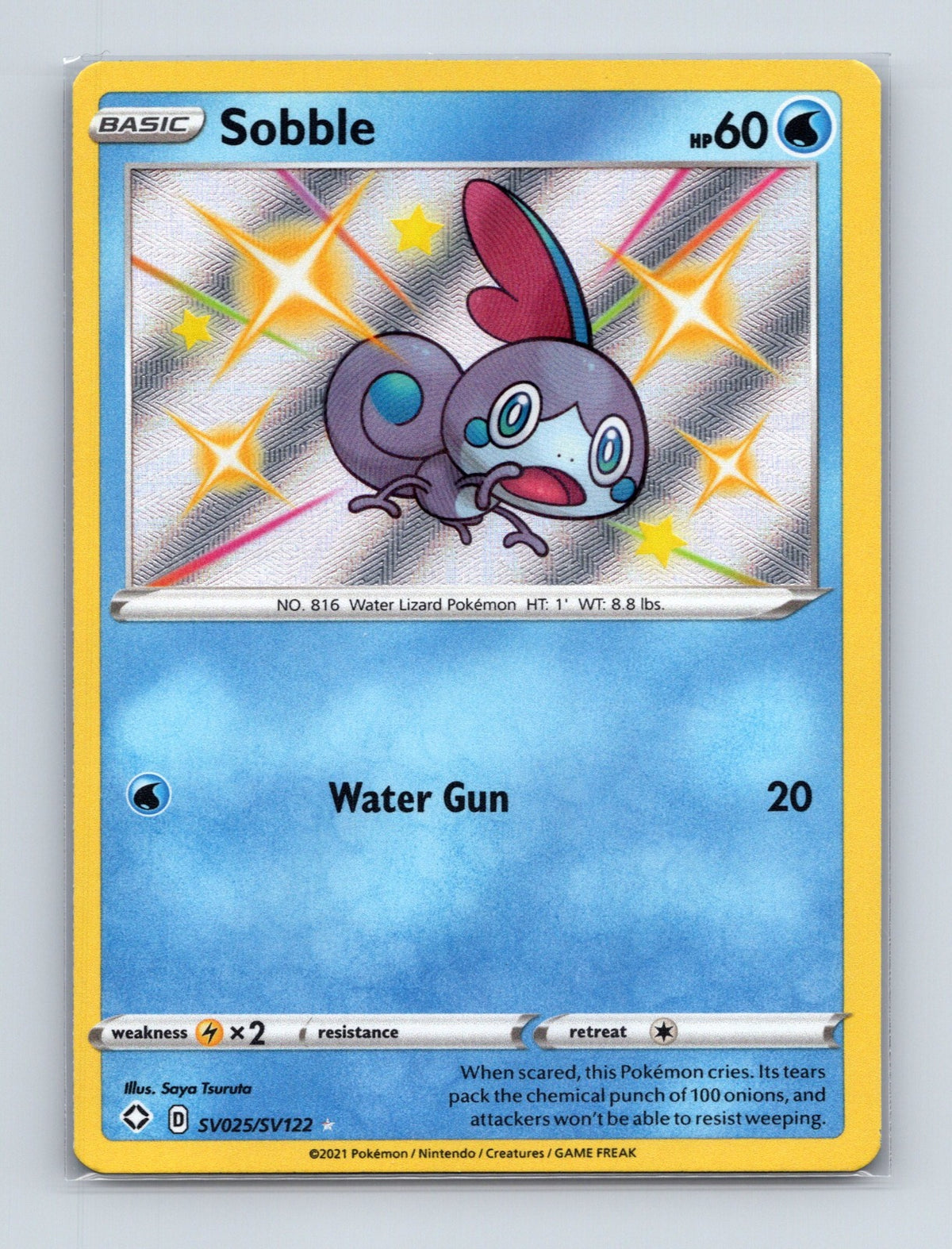 2021 Pokemon Sobble Shining Fates: Shiny Vault SV025/SV122 Shiny Holo Rare NM
