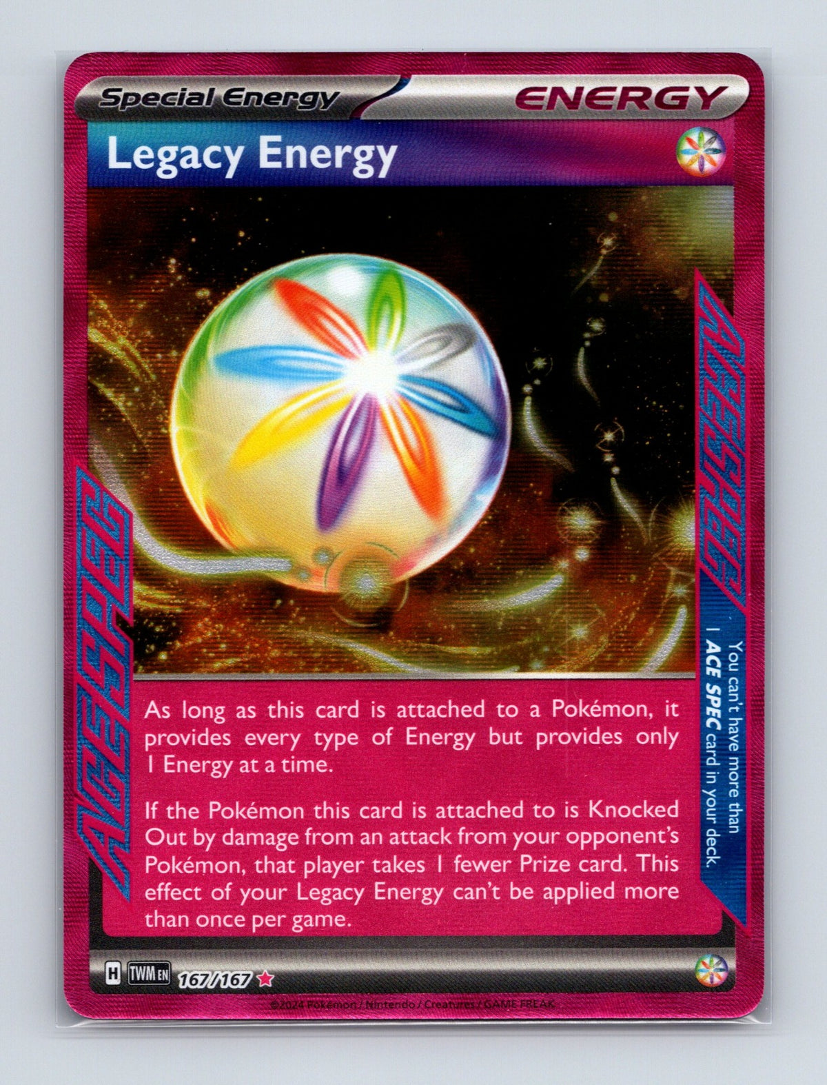 2024 Pokemon TCG Legacy Energy SV06: Twilight Masquerade 167/167 ACE SPEC NM