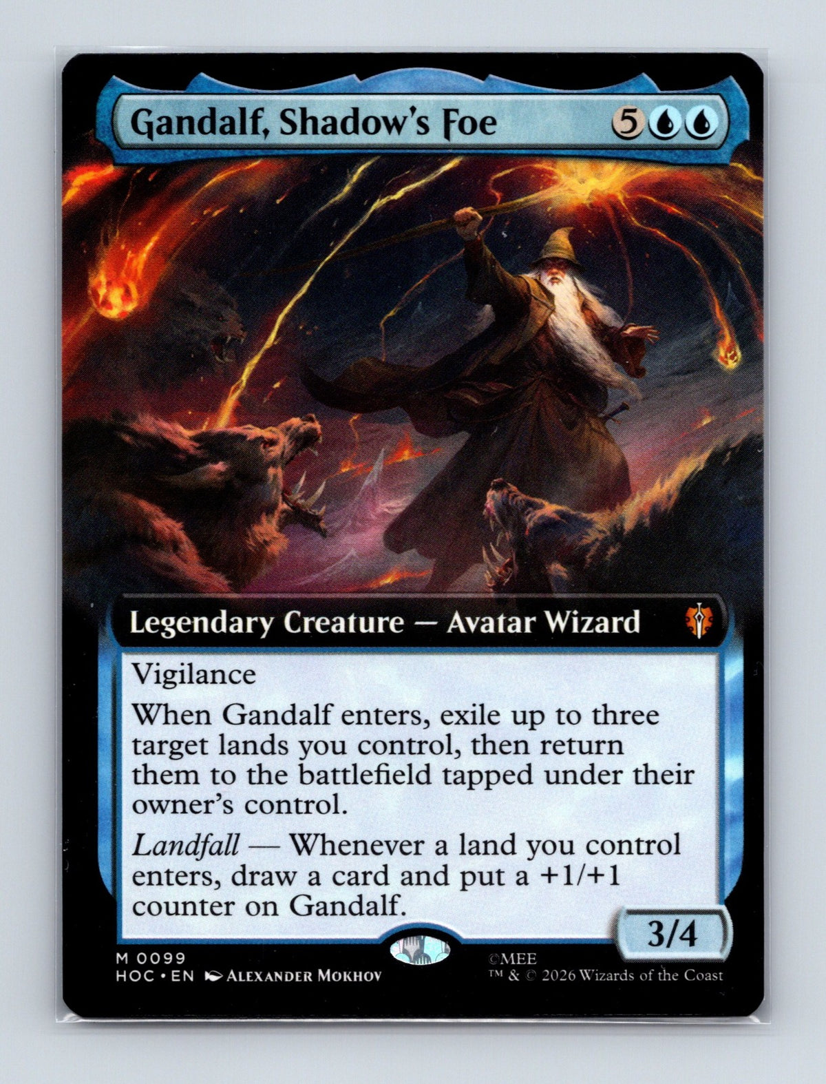 MTG Gandalf, Shadow's Foe (Extended Art) 99 The Hobbit: Eternal-Legal NM